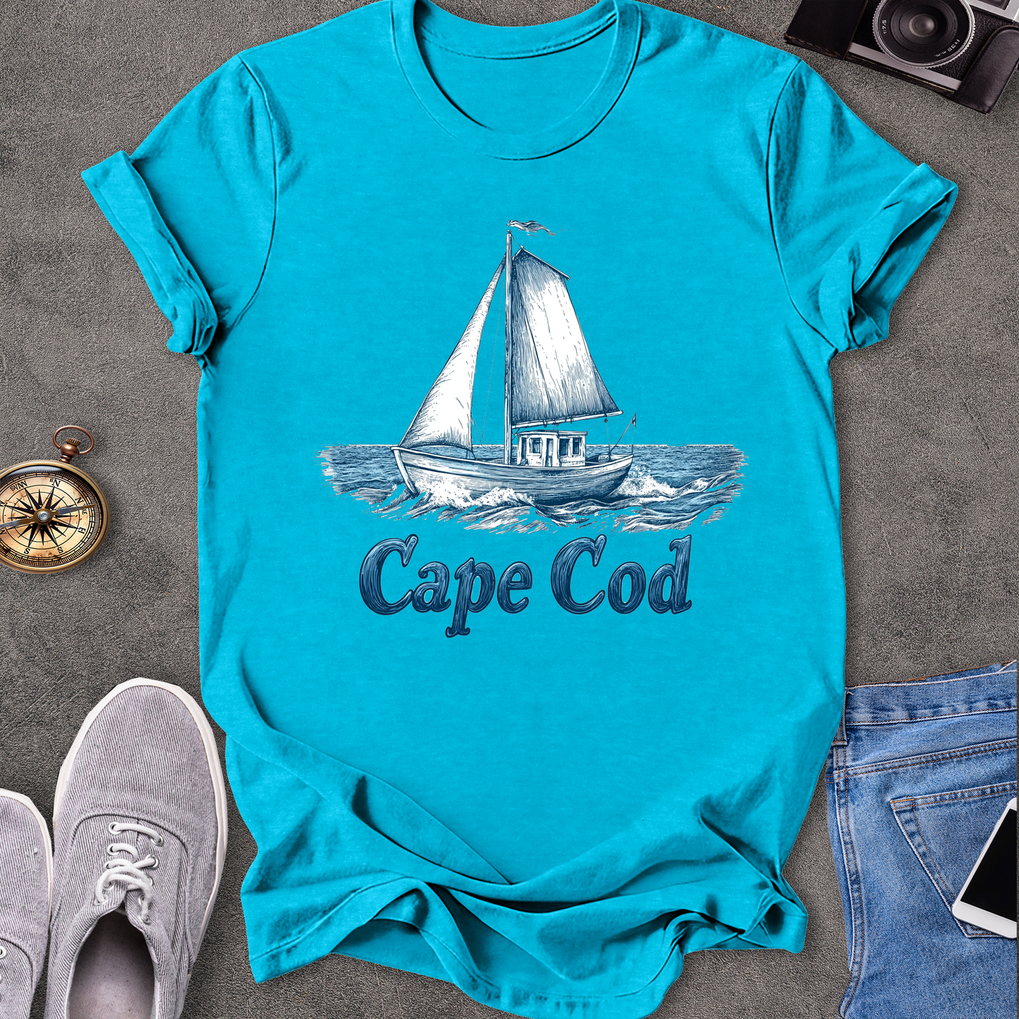 Cape Cod Sail Boat T-Shirt