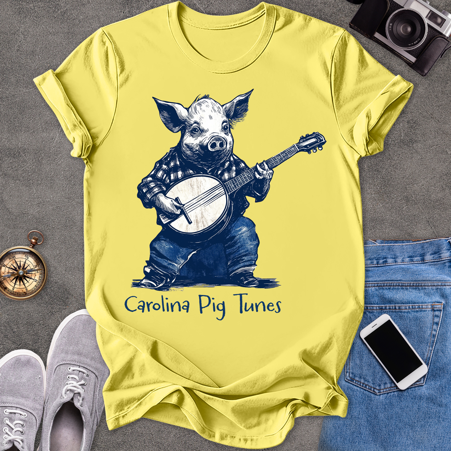 Carolina Pig Tunes | Unisex Softstyle T-Shirt | Fun and Casual Music Lover Tee