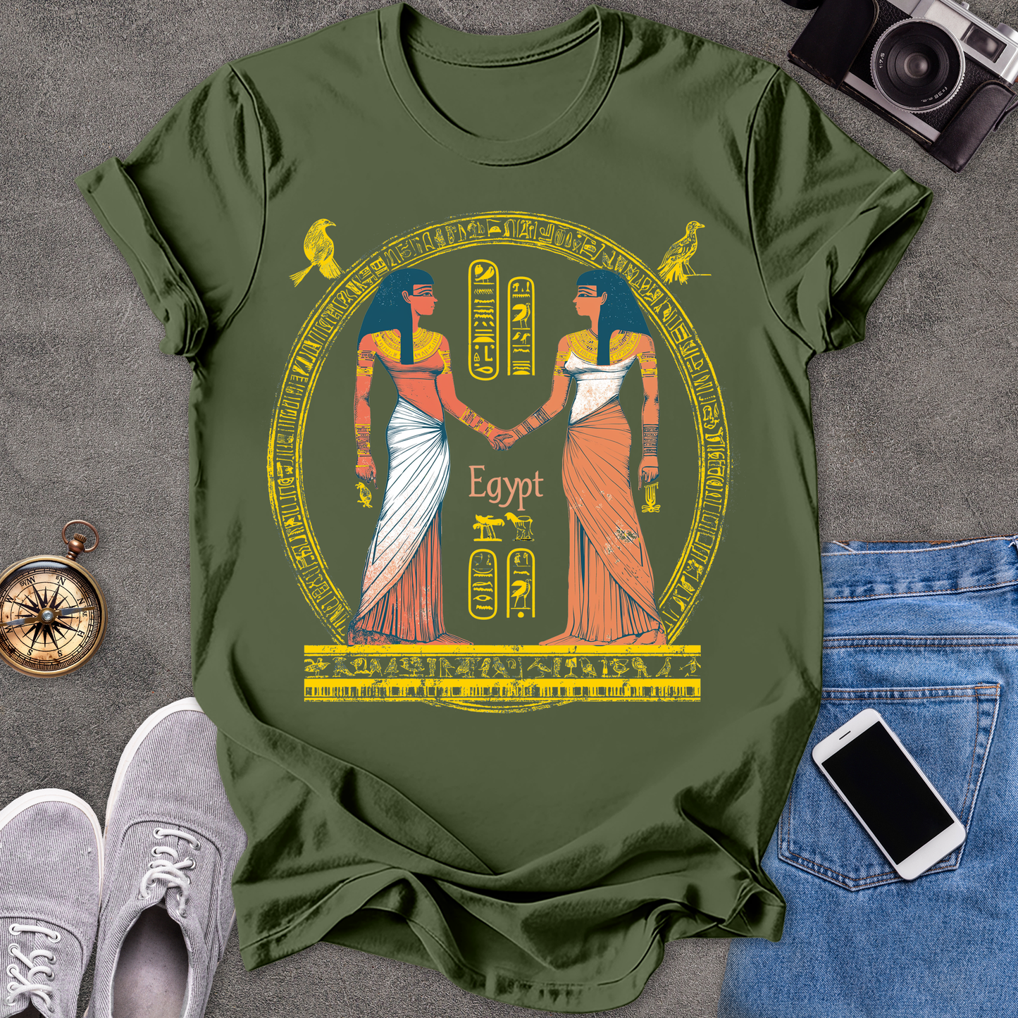 Egypt -Two Goddesses | Unisex Softstyle T-Shirt | Travel Lover Tee