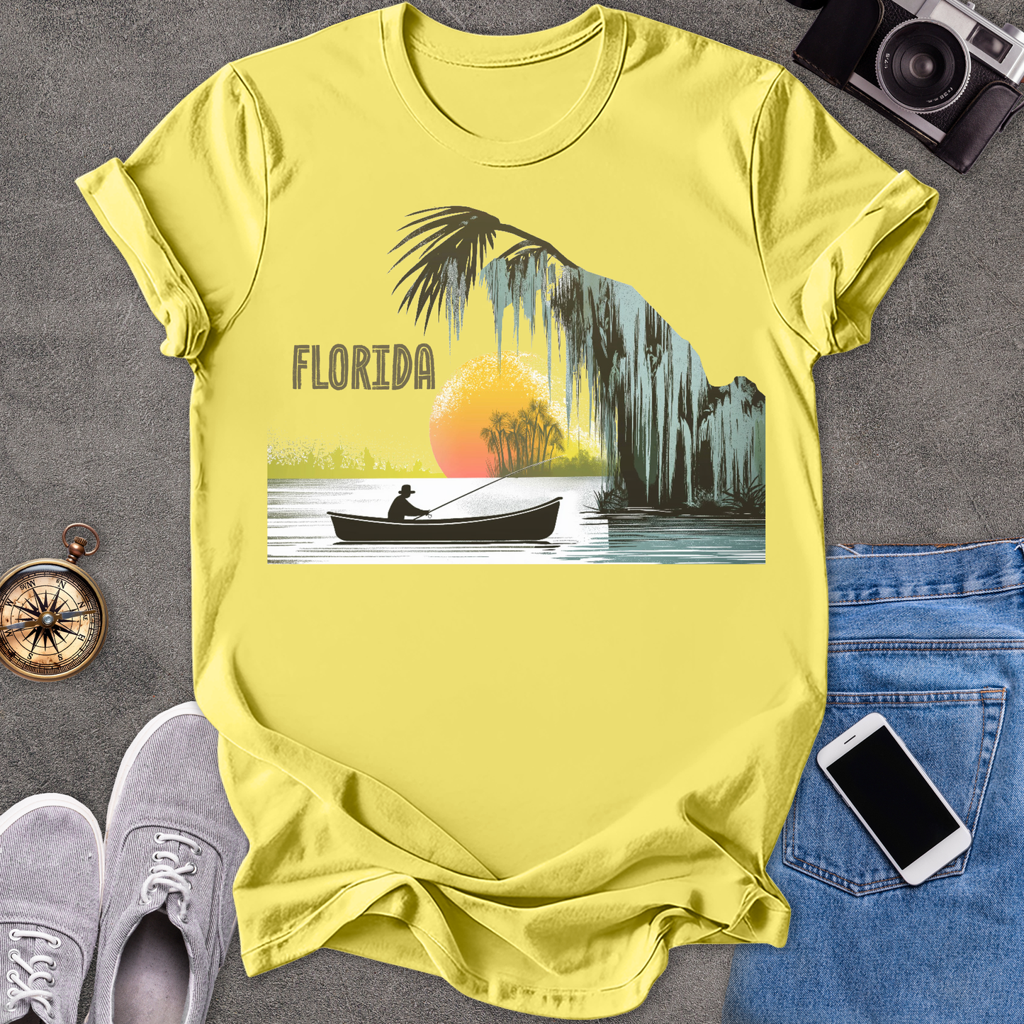 Florida - Fishing in the Everglades | Unisex Softstyle T-Shirt | Travel Lover Tee
