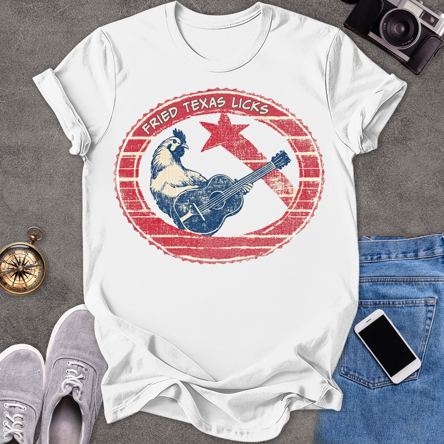 Fried Texas Licks | Unisex Softstyle T-Shirt | Fun and Casual Music Lover Tee