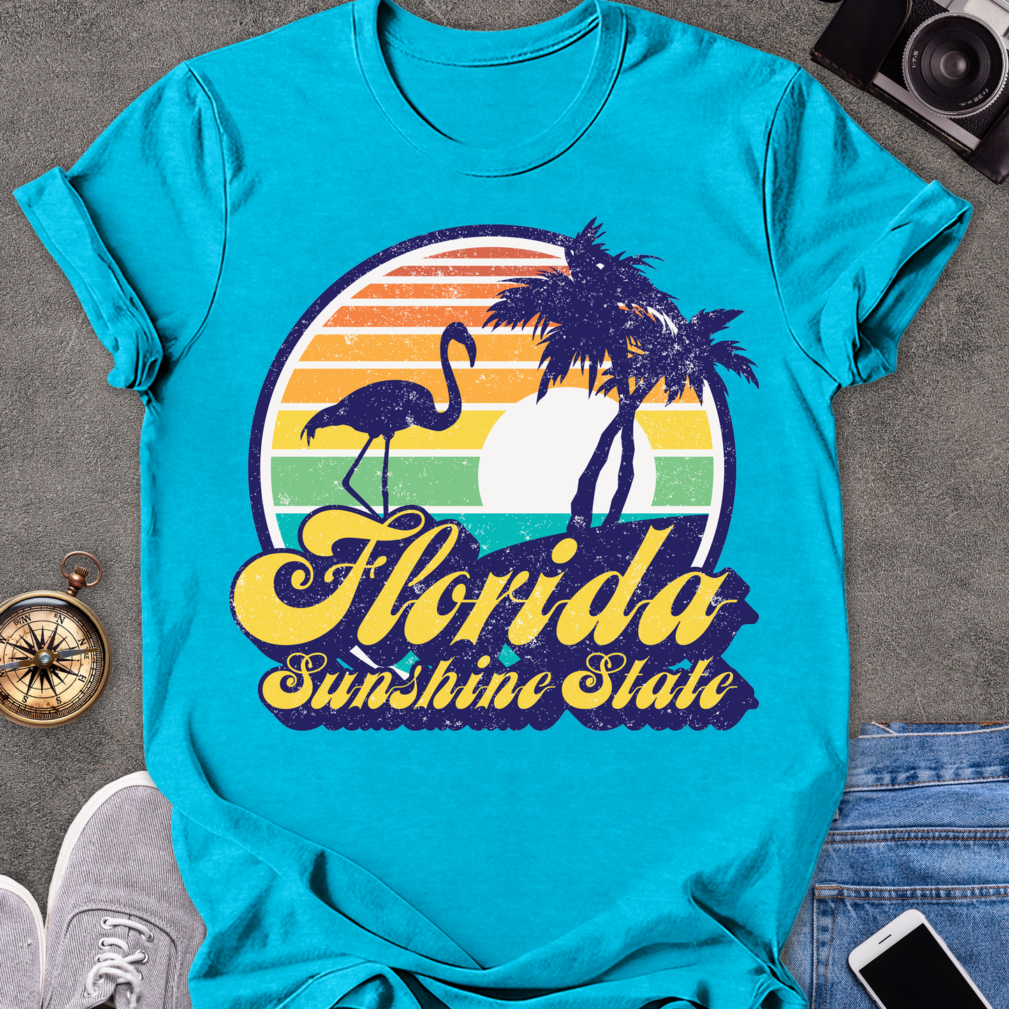 Florida Sunshine State | Unisex Softstyle T-Shirt | 1970's Retro Florida Tee