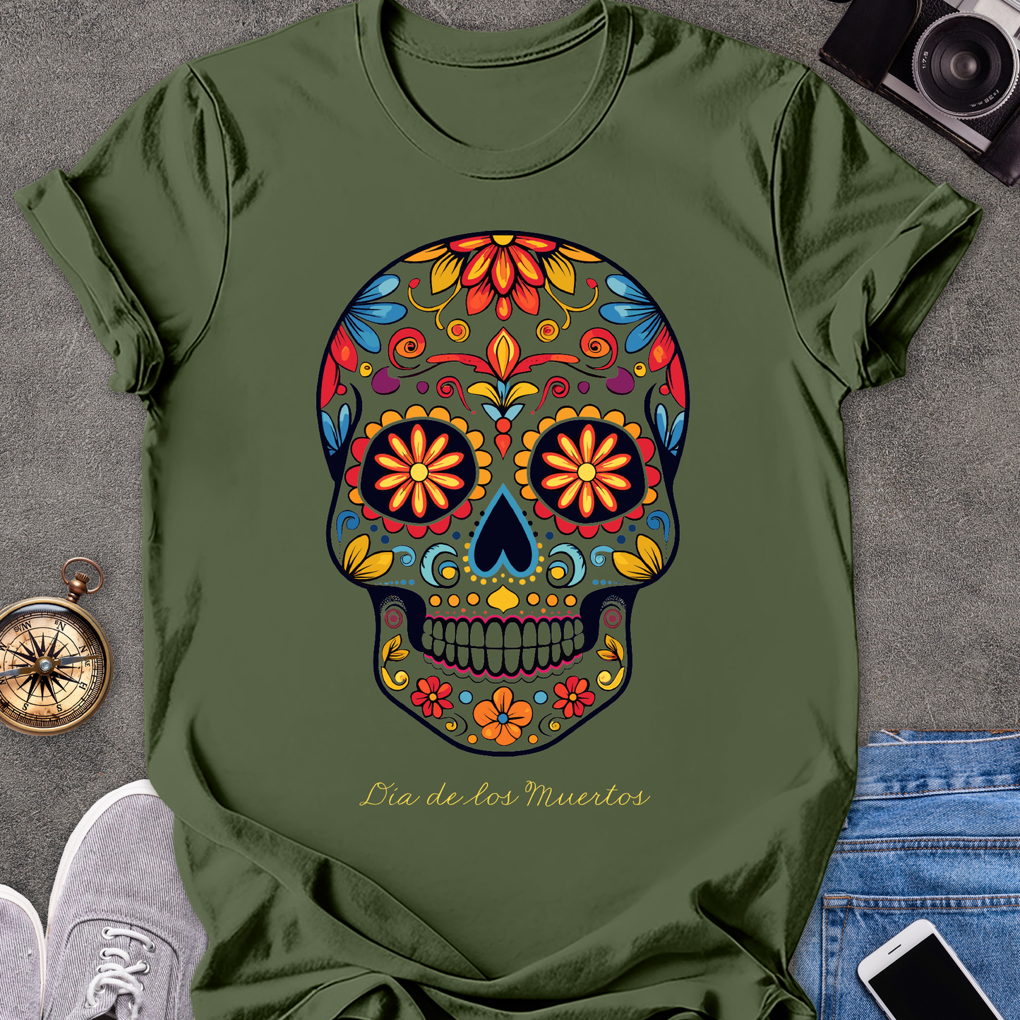 Día de los Muertos (Day of the Dead)| Unisex Softstyle T-Shirt | Mexican Sugar Skull tee