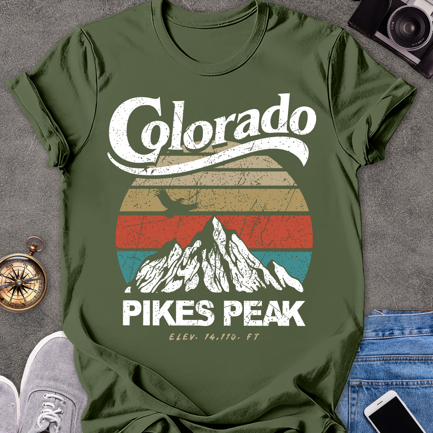 Colorado-Pikes Peak | Unisex Softstyle T-Shirt | Adventure Lover Tee