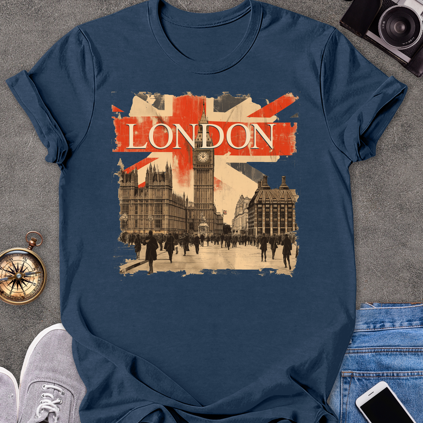 London | Unisex Softstyle T-Shirt | Retro Style Travel Tee