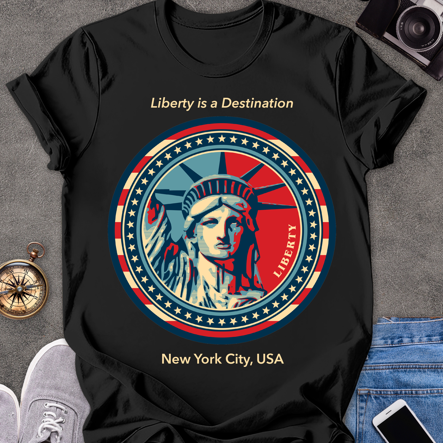 Liberty Is a Destination, New York City, USA | Unisex Softstyle T-Shirt | USA Travel Tee