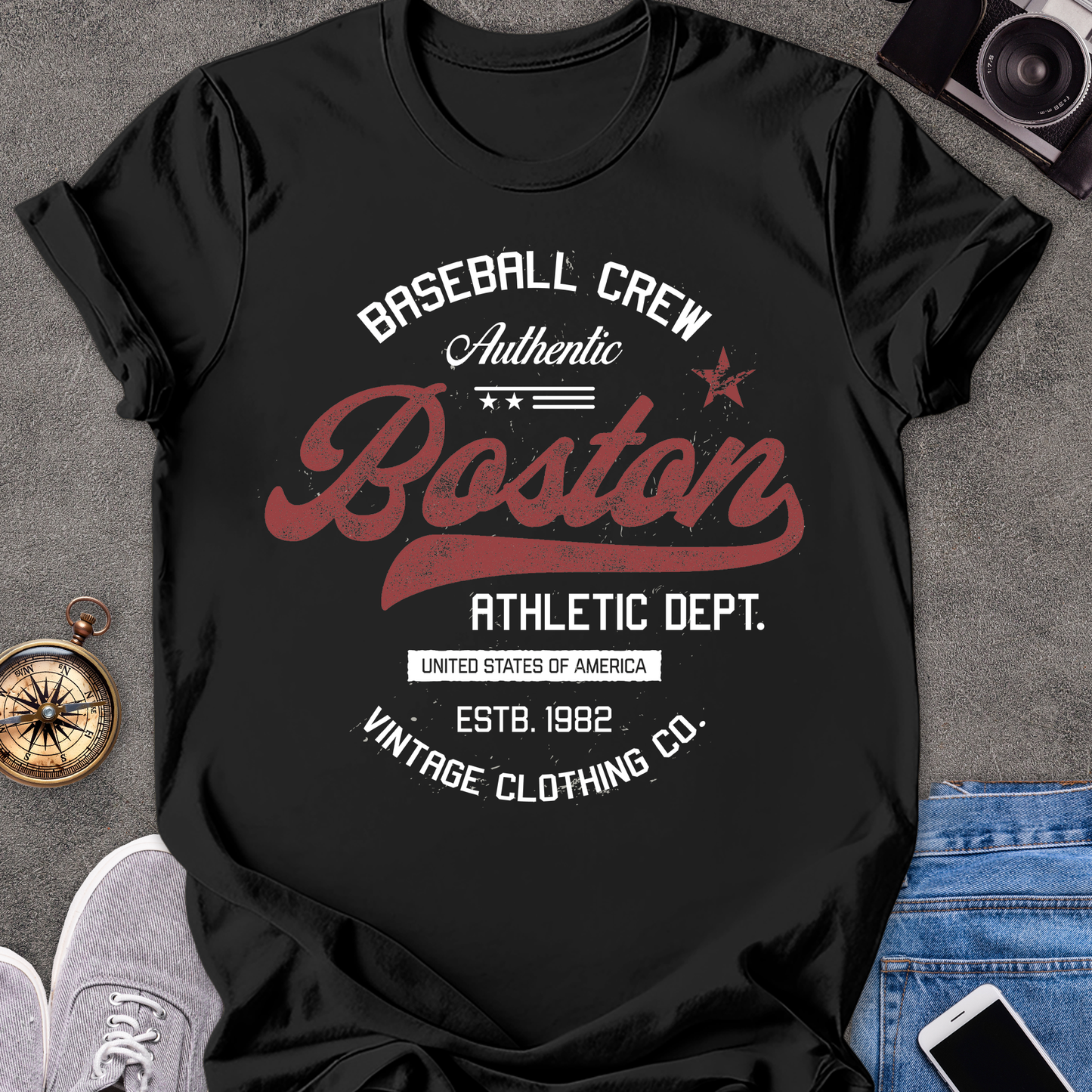 Baseball Crew Authentic Boston | Unisex Softstyle T-Shirt | Boston Massachusetts Travel Tee