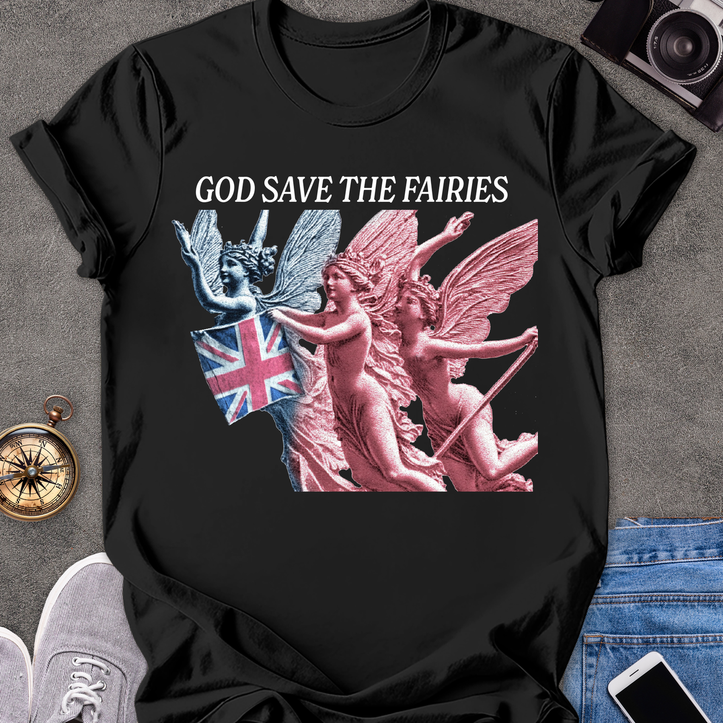 God Save The Fairies | Unisex Softstyle T-Shirt | UK Travel Tee
