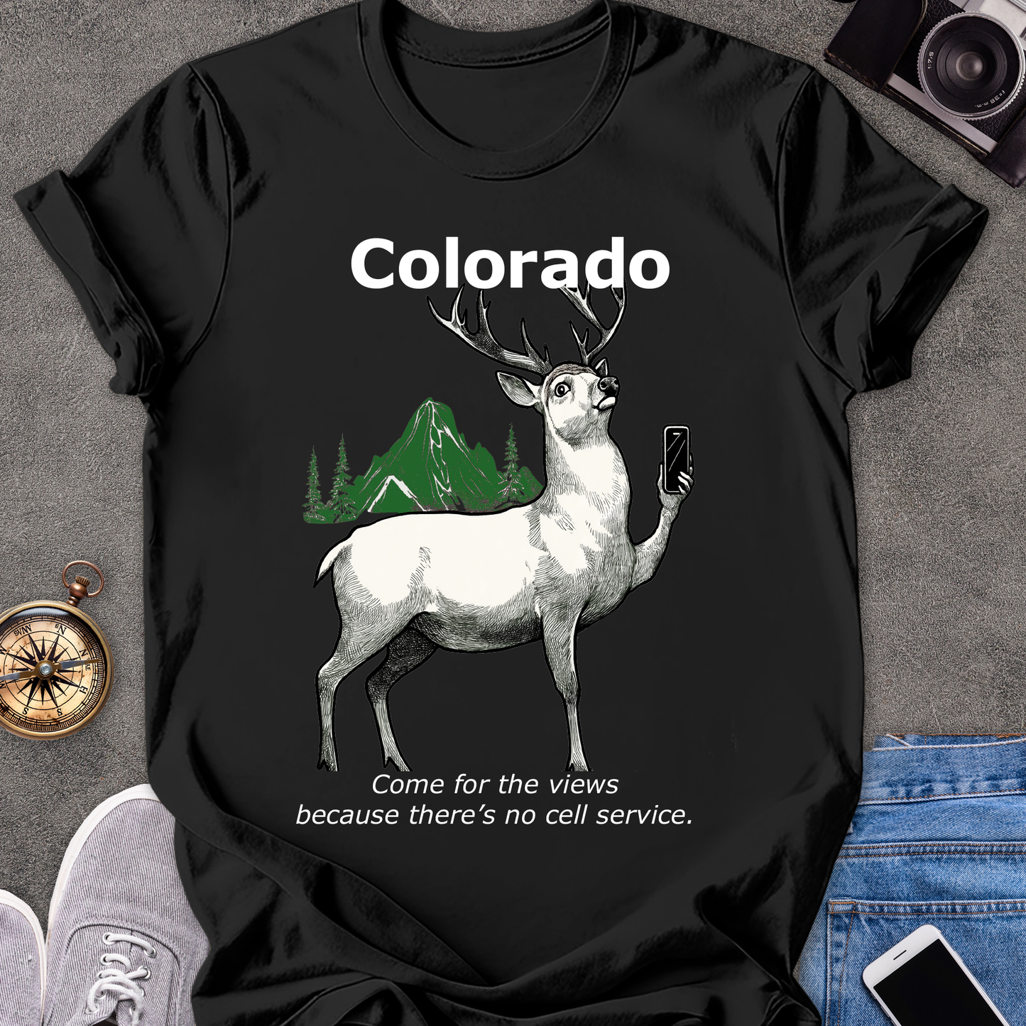 Colorado - Come for the Views Because There's No Cell Service | Unisex Softstyle T-Shirt | Adventure Lover Tee