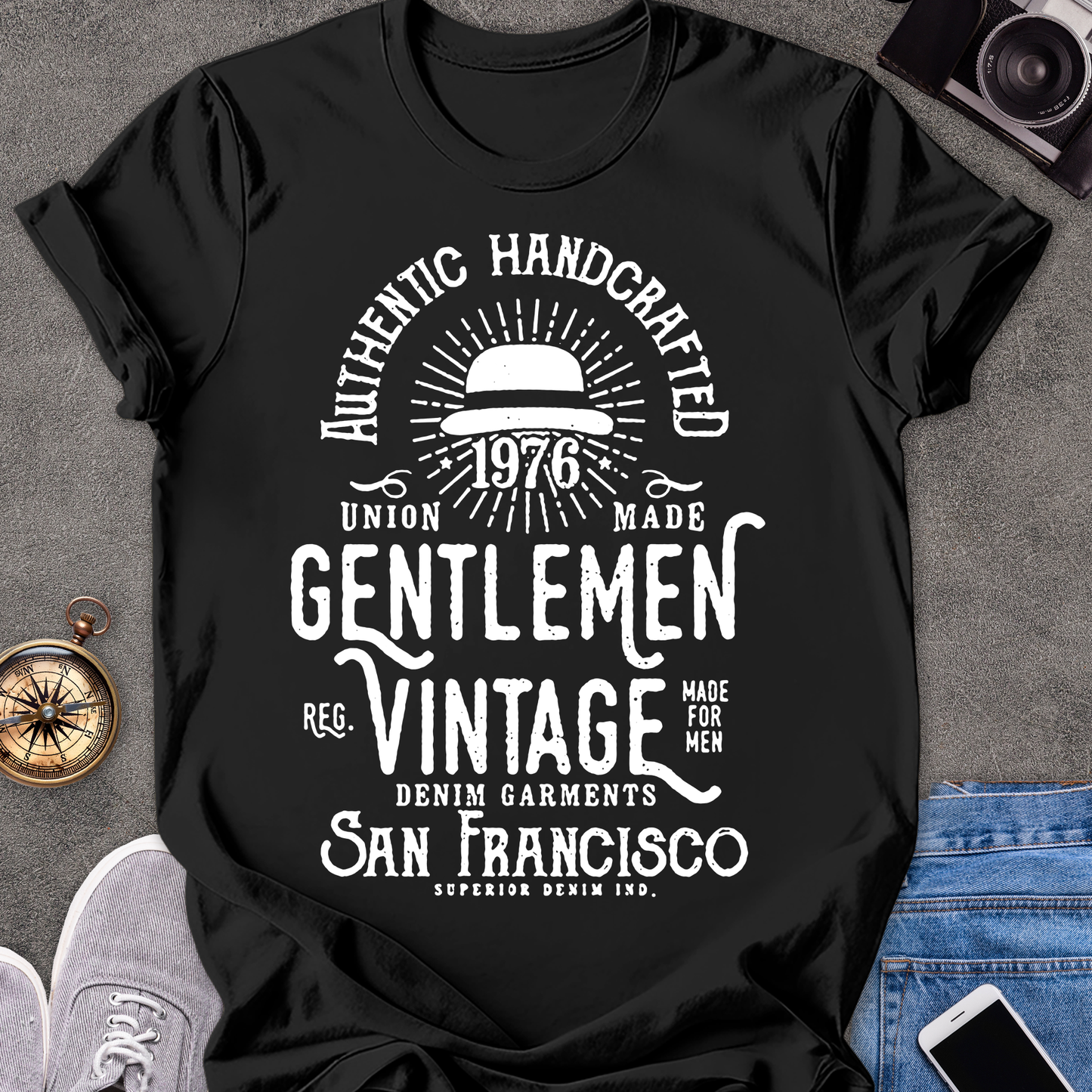 1976 Gentlemen Vintage San Francisco | Unisex Softstyle T-Shirt | Vintage San Francisco Travel Tee