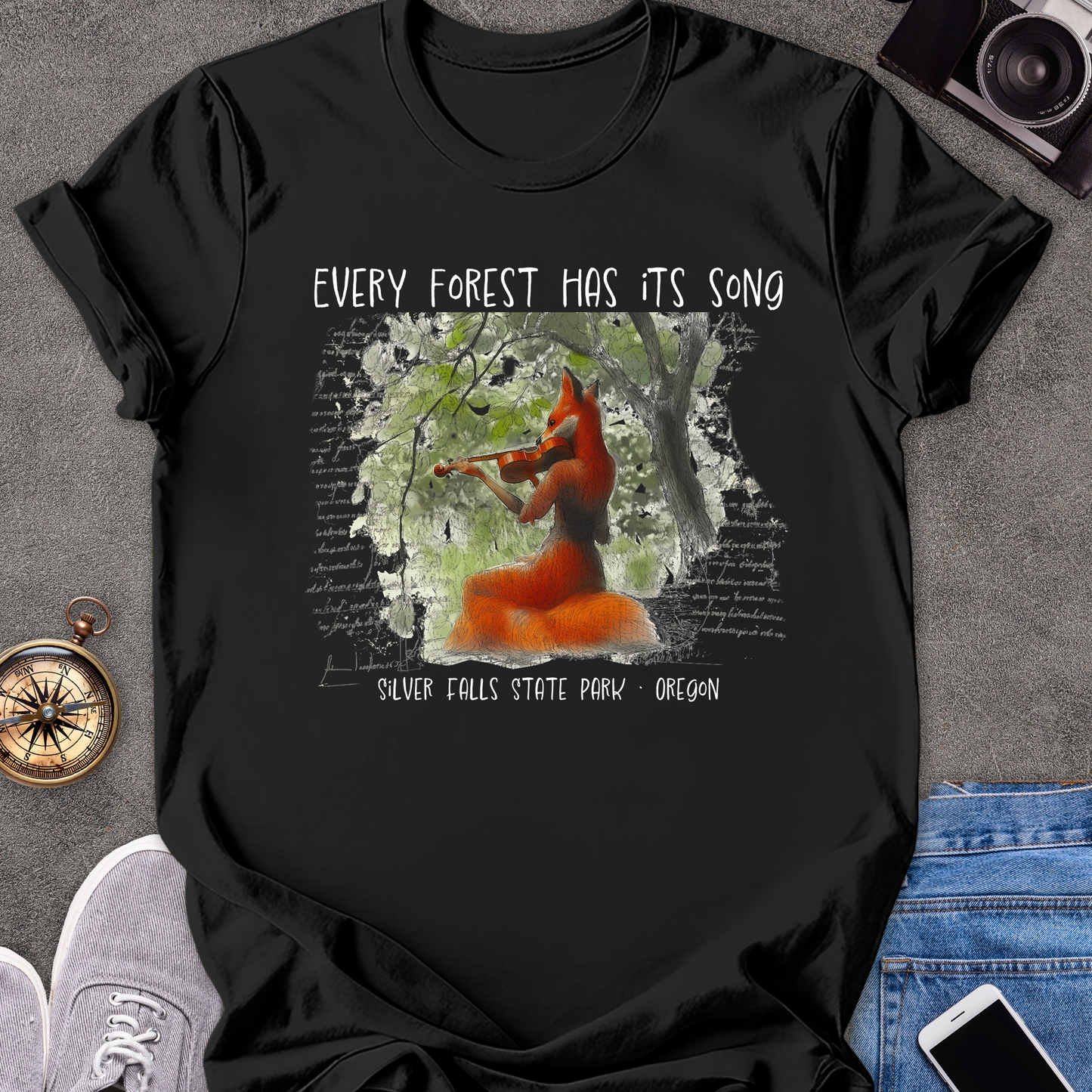 Every Forest Has It's Song -Silver Falls State Park, Oregon | Unisex Softstyle T-Shirt | Nature and Adventure Lover Tee
