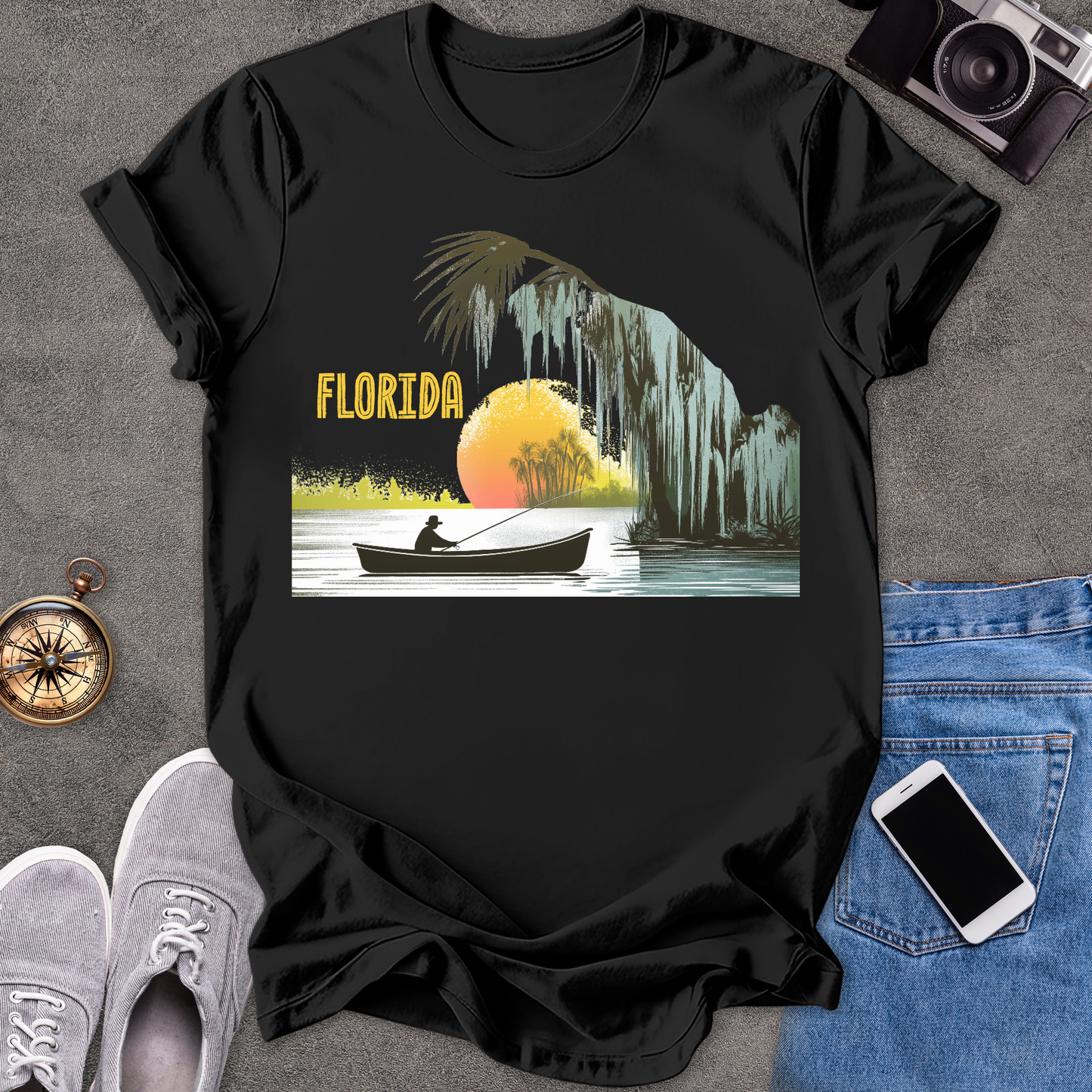 Florida - Fishing in the Everglades | Unisex Softstyle T-Shirt | Travel Lover Tee