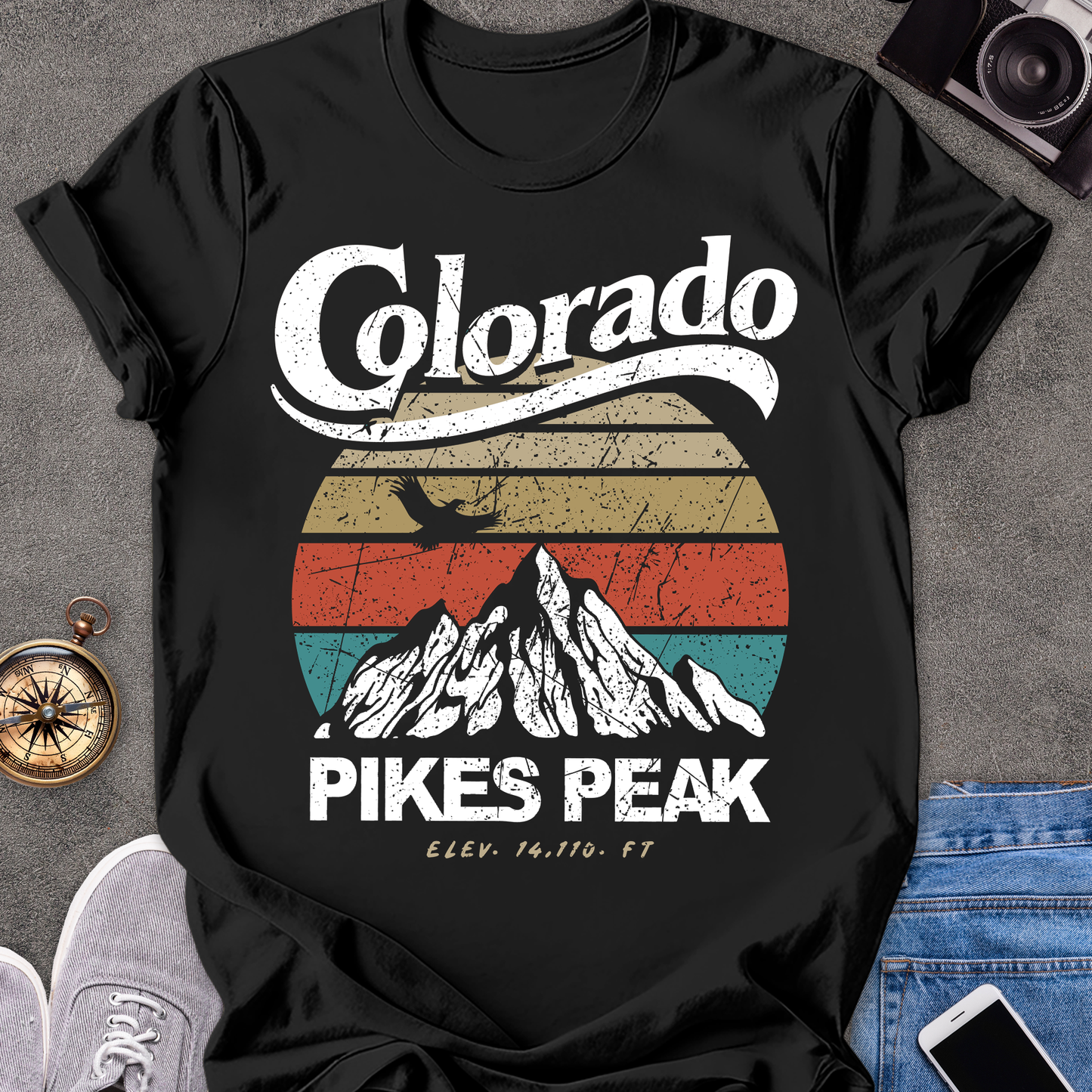 Colorado-Pikes Peak | Unisex Softstyle T-Shirt | Adventure Lover Tee