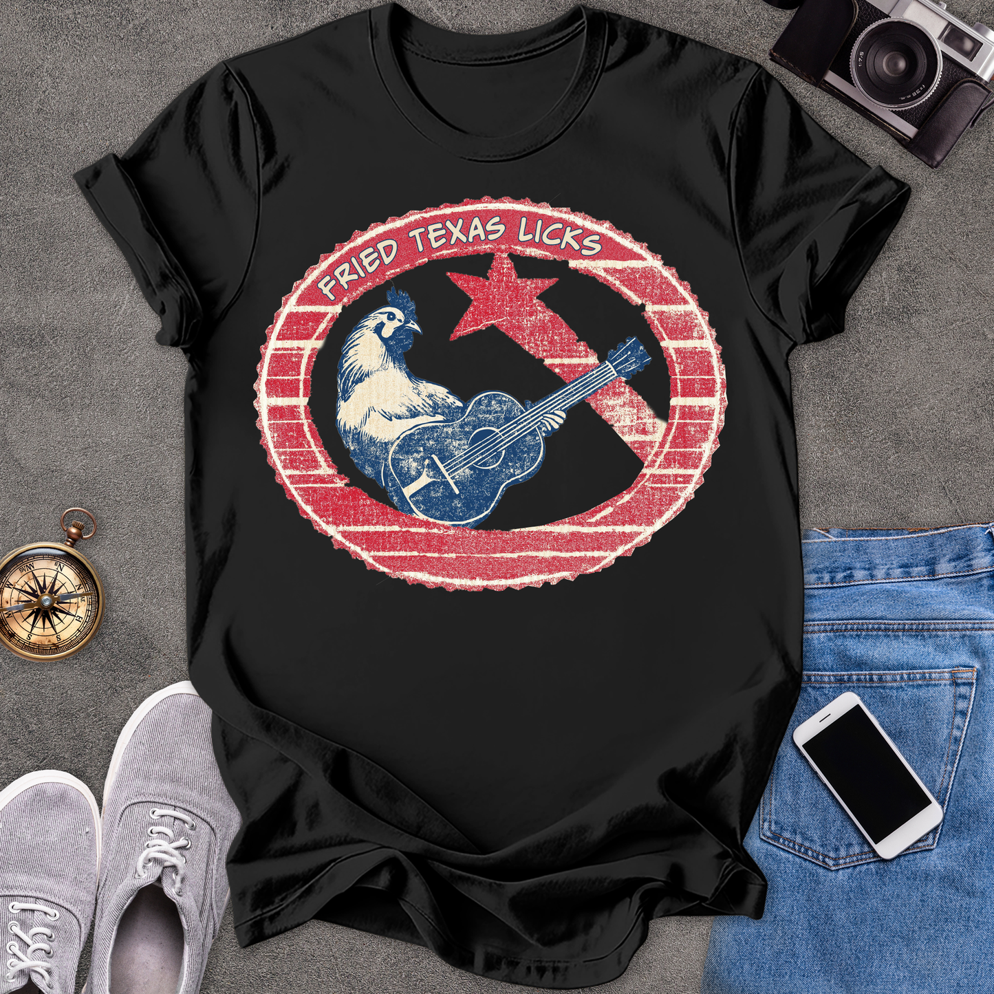 Fried Texas Licks | Unisex Softstyle T-Shirt | Fun and Casual Music Lover Tee