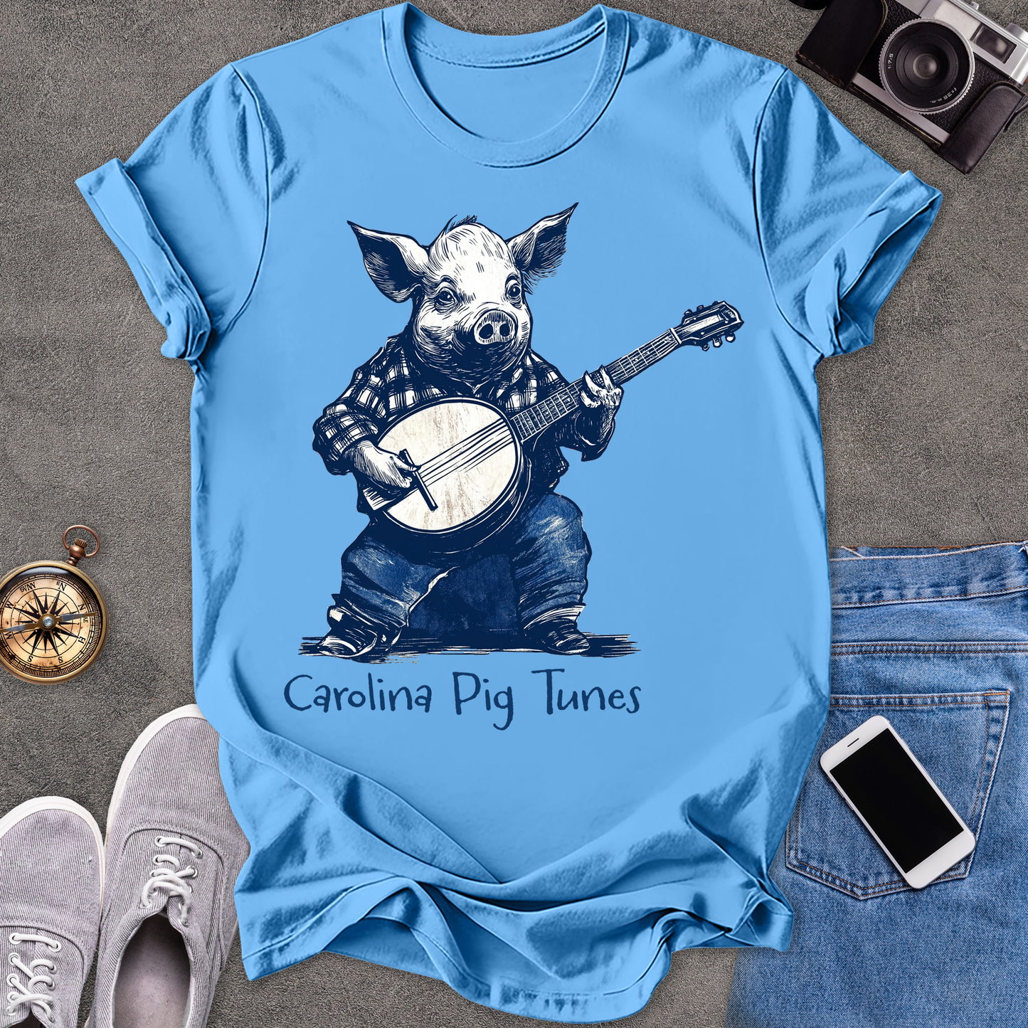 Carolina Pig Tunes | Unisex Softstyle T-Shirt | Fun and Casual Music Lover Tee