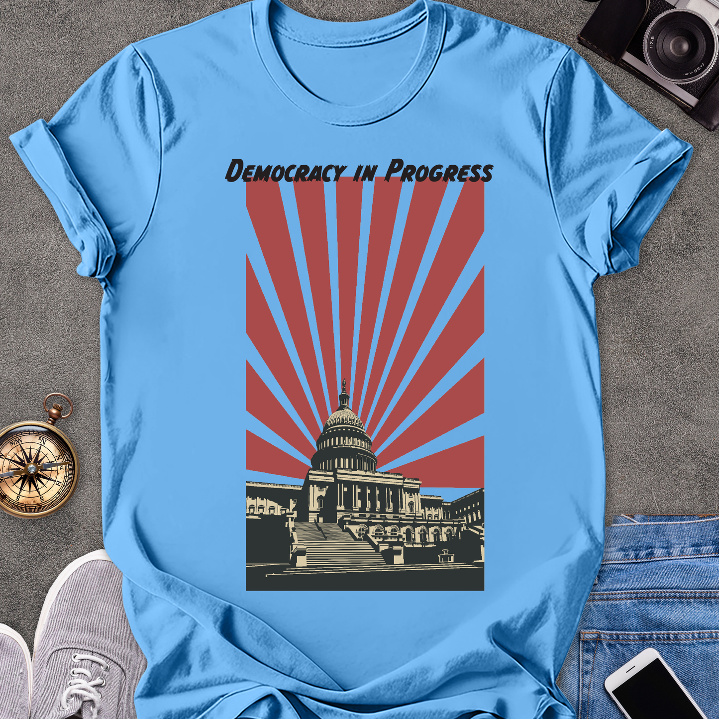 Democracy In Progress | Unisex Softstyle T-Shirt | Washington D.C. Travel Tee