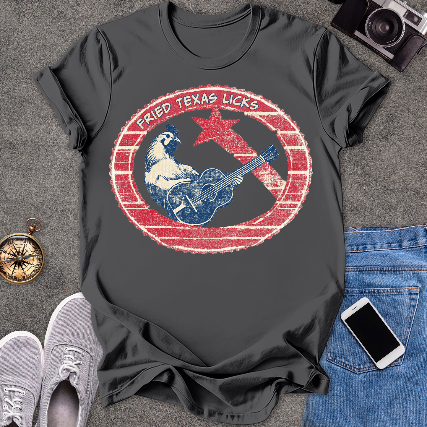 Fried Texas Licks | Unisex Softstyle T-Shirt | Fun and Casual Music Lover Tee