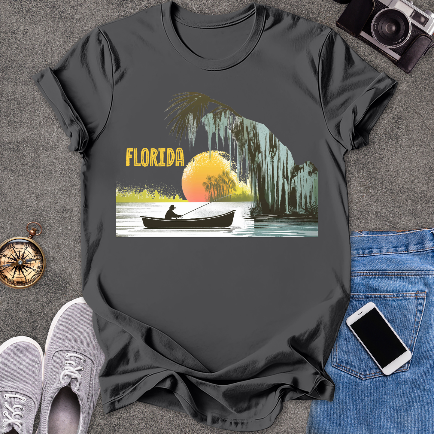 Florida - Fishing in the Everglades | Unisex Softstyle T-Shirt | Travel Lover Tee