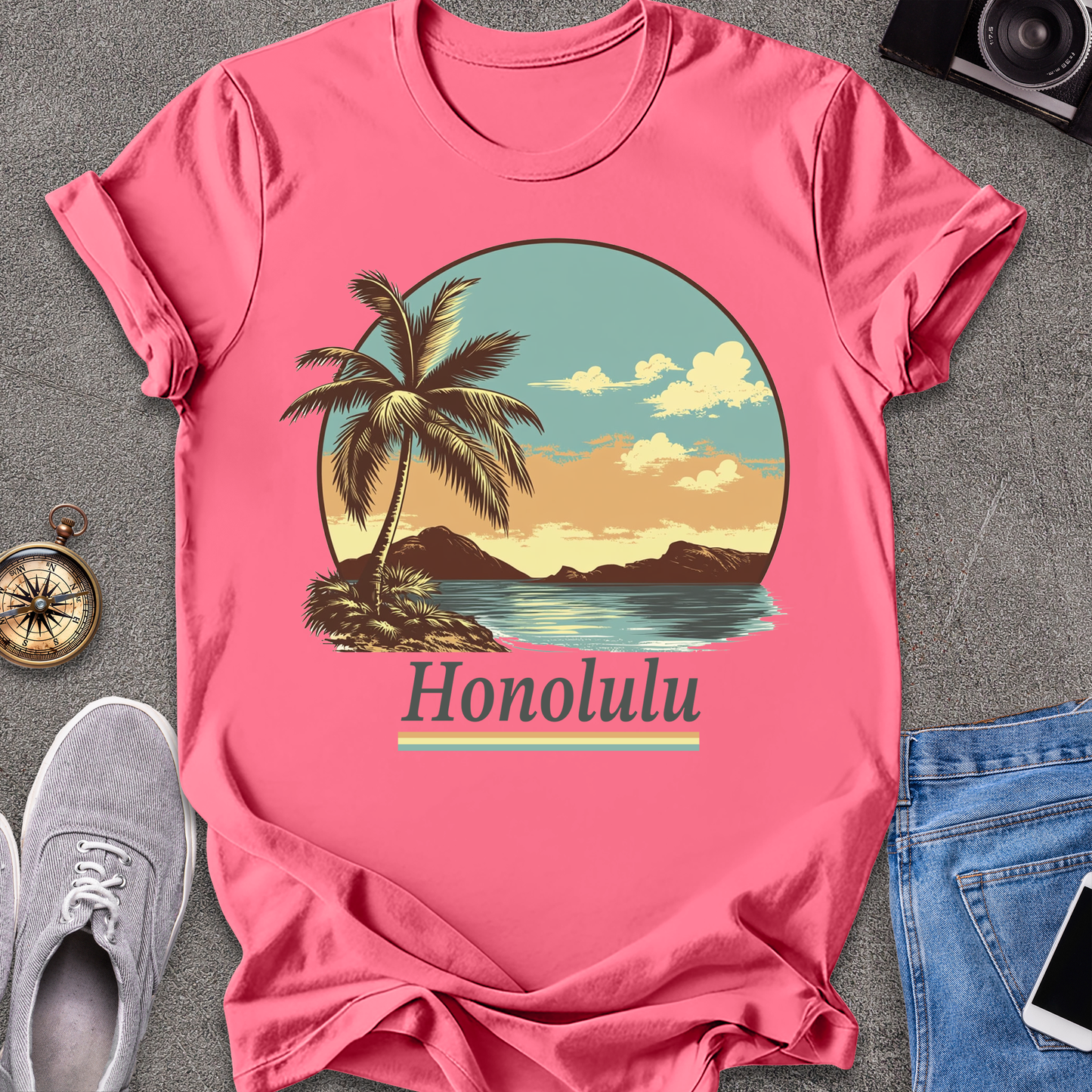 Retro Honolulu Hawaii T-Shirt