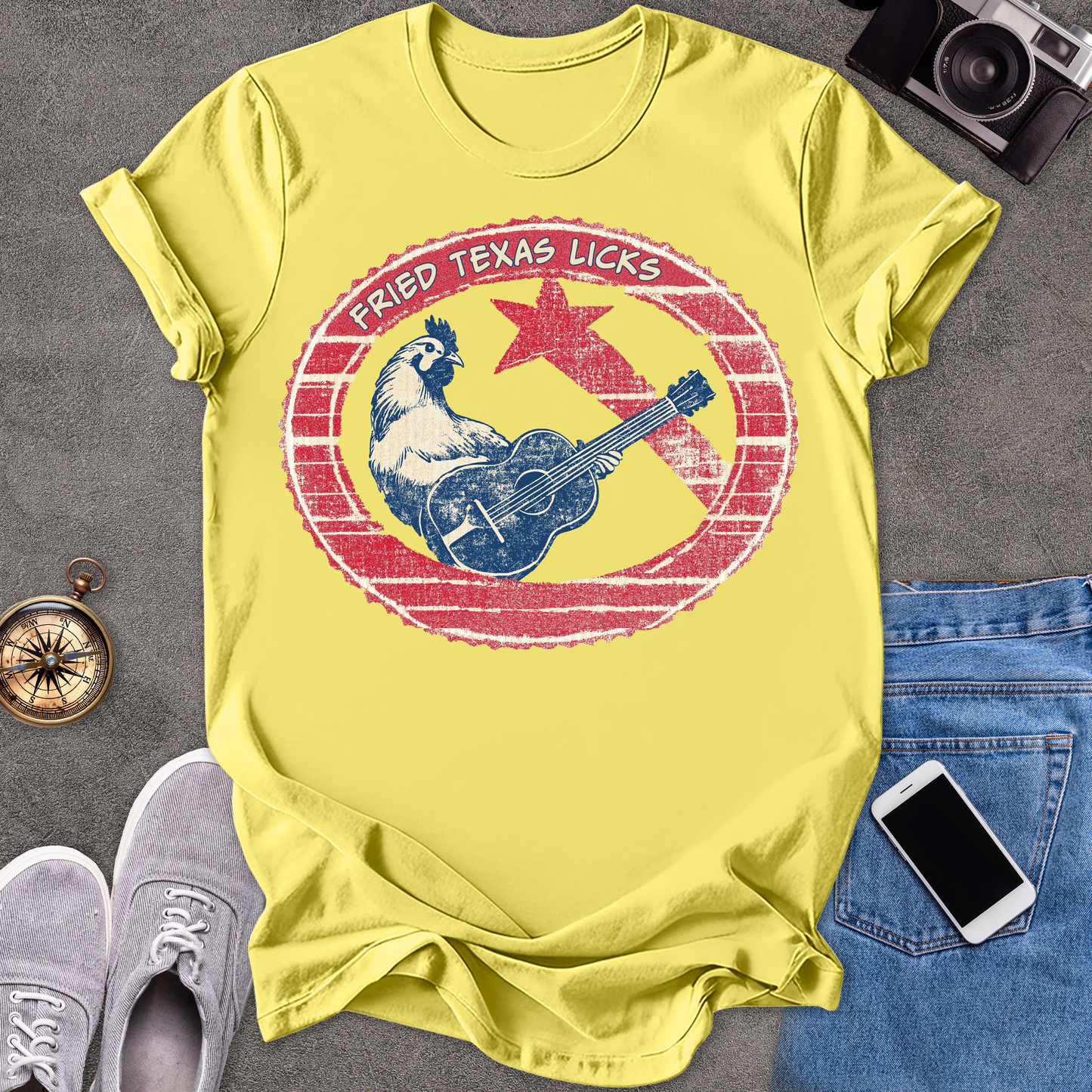 Fried Texas Licks | Unisex Softstyle T-Shirt | Fun and Casual Music Lover Tee