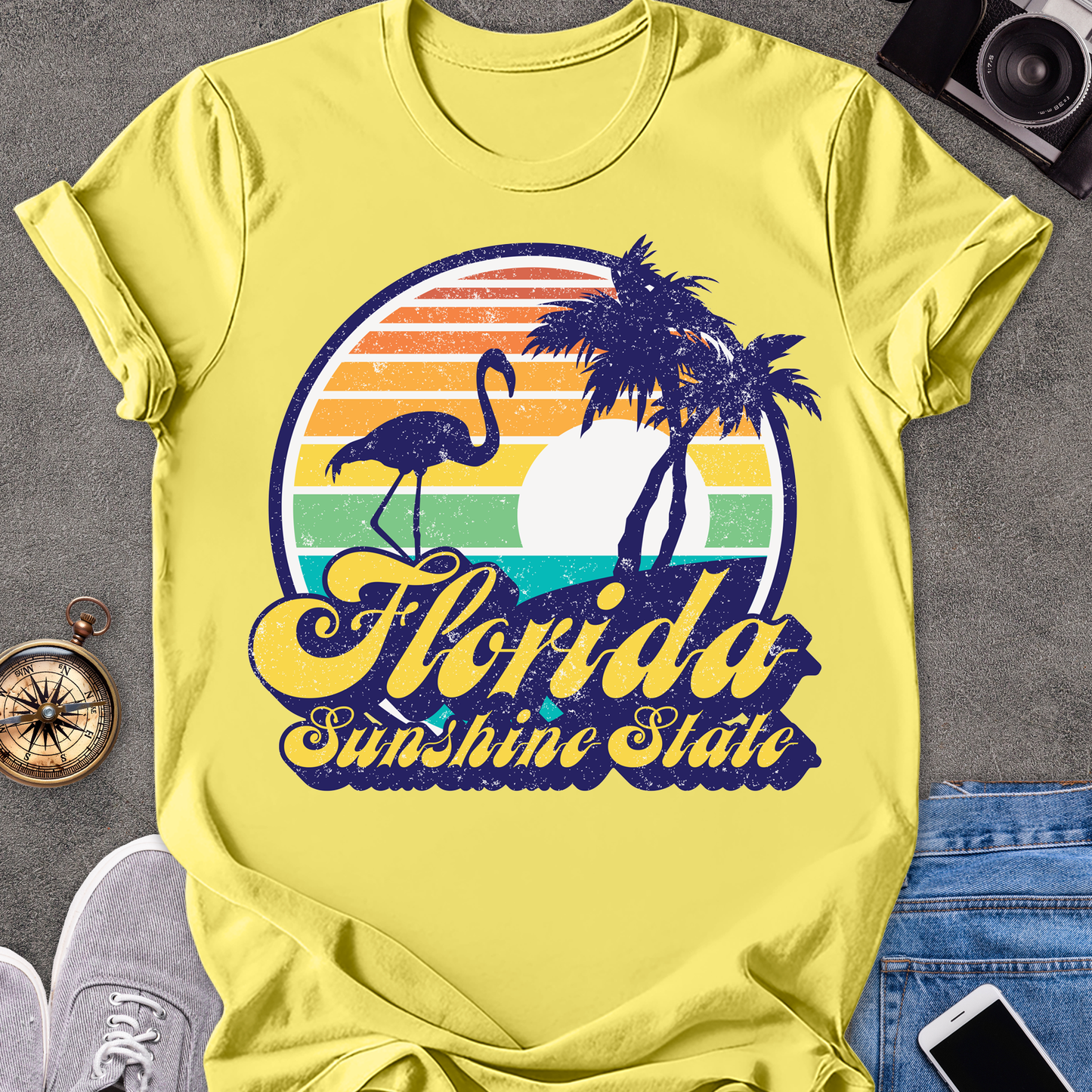 Florida Sunshine State | Unisex Softstyle T-Shirt | 1970's Retro Florida Tee