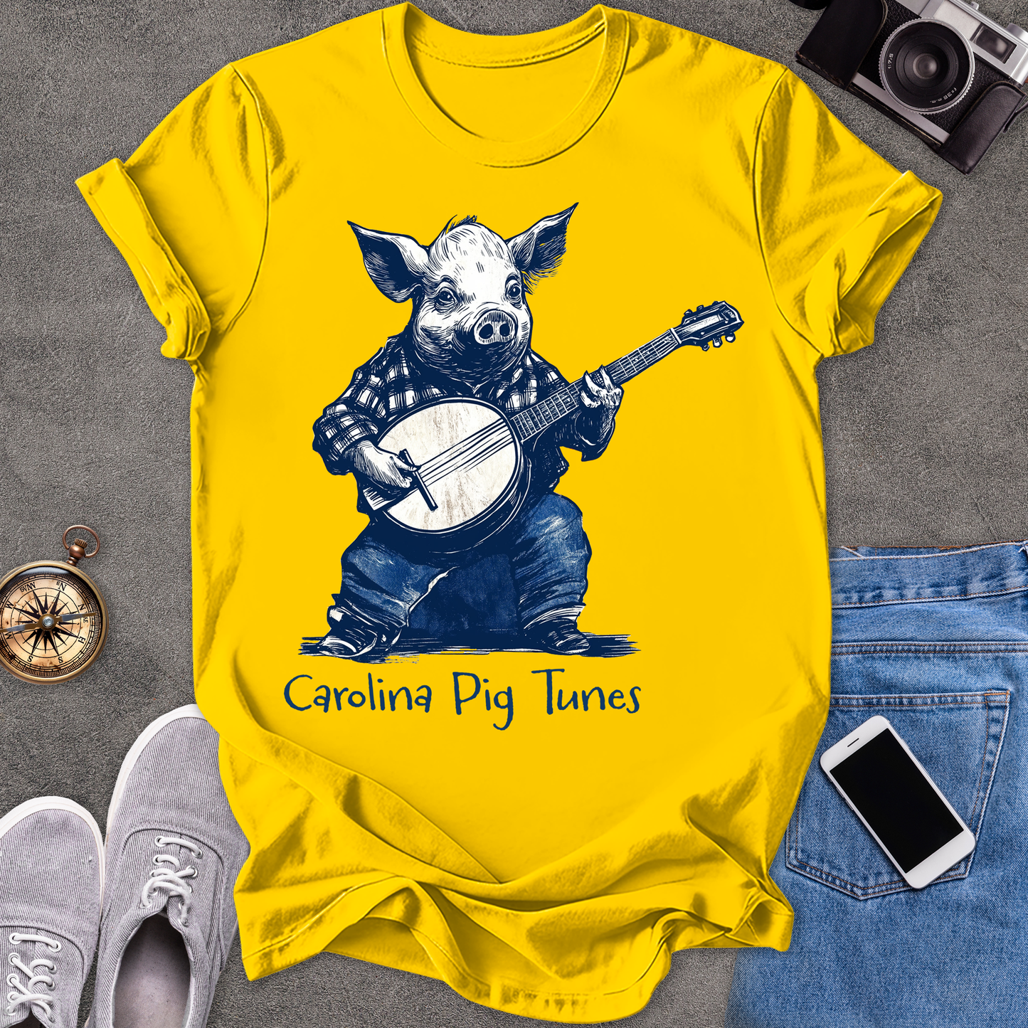 Carolina Pig Tunes | Unisex Softstyle T-Shirt | Fun and Casual Music Lover Tee