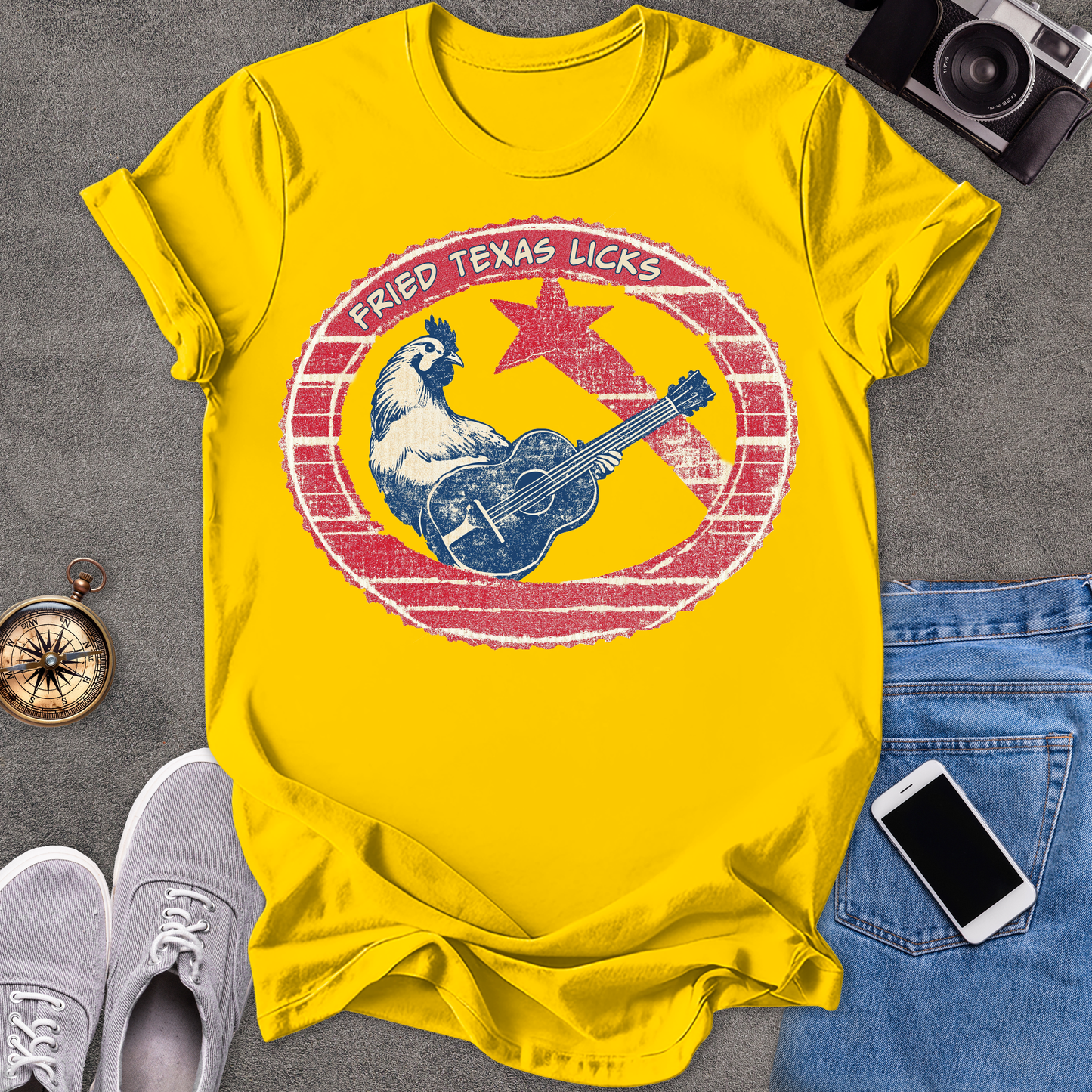 Fried Texas Licks | Unisex Softstyle T-Shirt | Fun and Casual Music Lover Tee