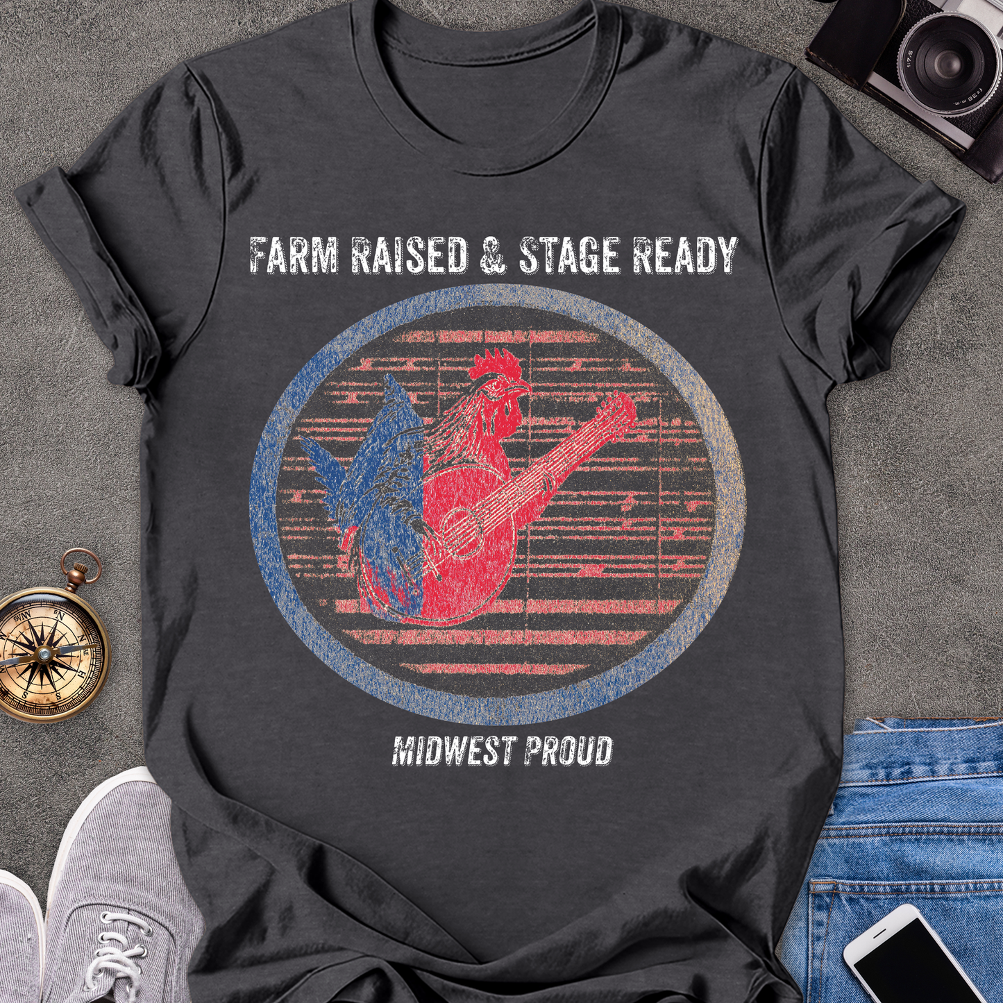 Farm Raised & Stage Ready - Midwest Proud | Unisex Softstyle T-Shirt | Fun and Casual Music Lover Tee