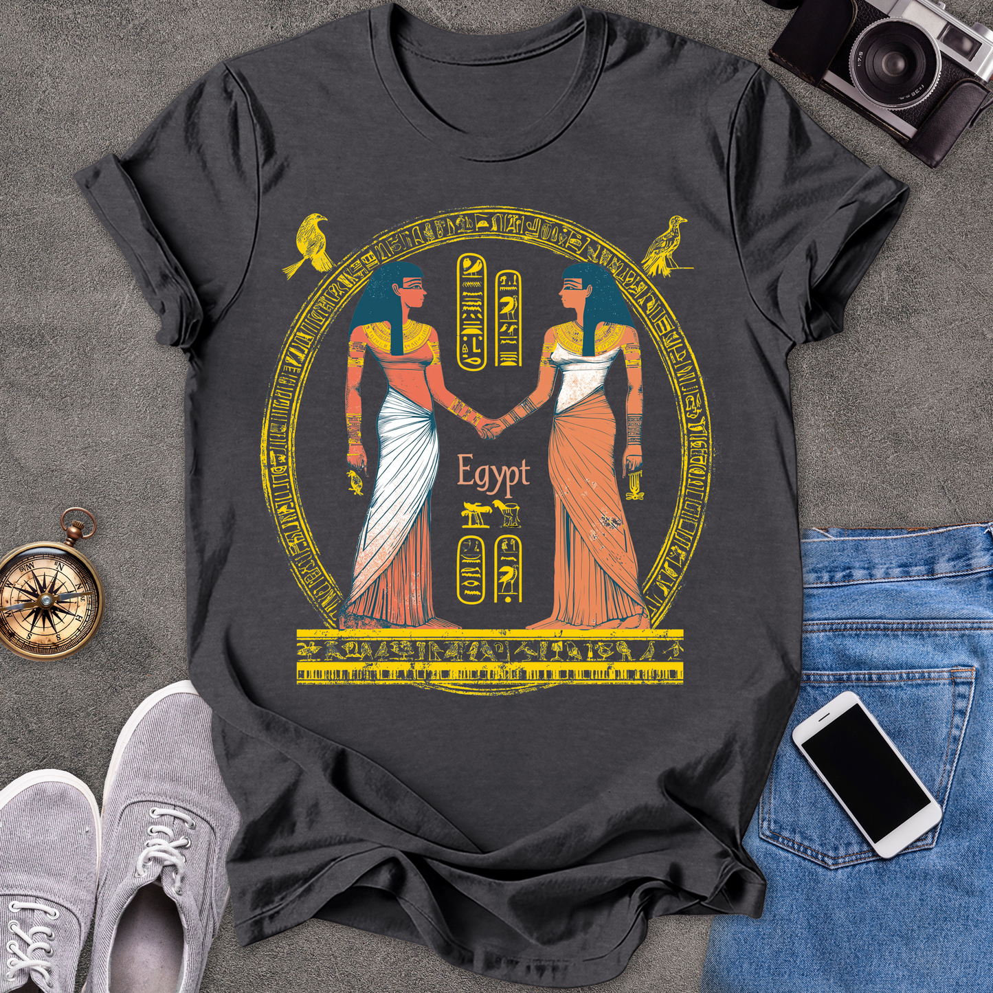 Egypt -Two Goddesses | Unisex Softstyle T-Shirt | Travel Lover Tee