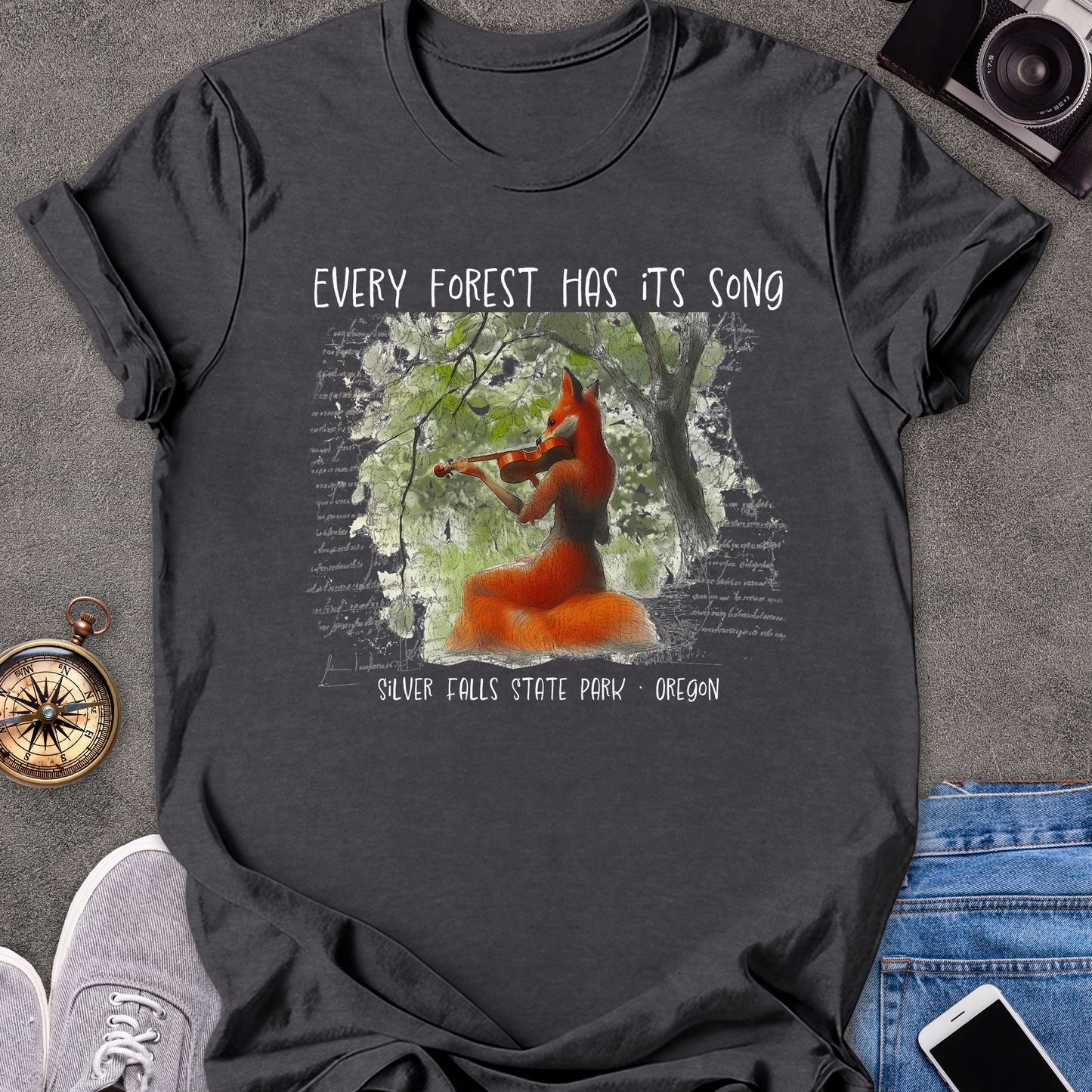 Every Forest Has It's Song -Silver Falls State Park, Oregon | Unisex Softstyle T-Shirt | Nature and Adventure Lover Tee