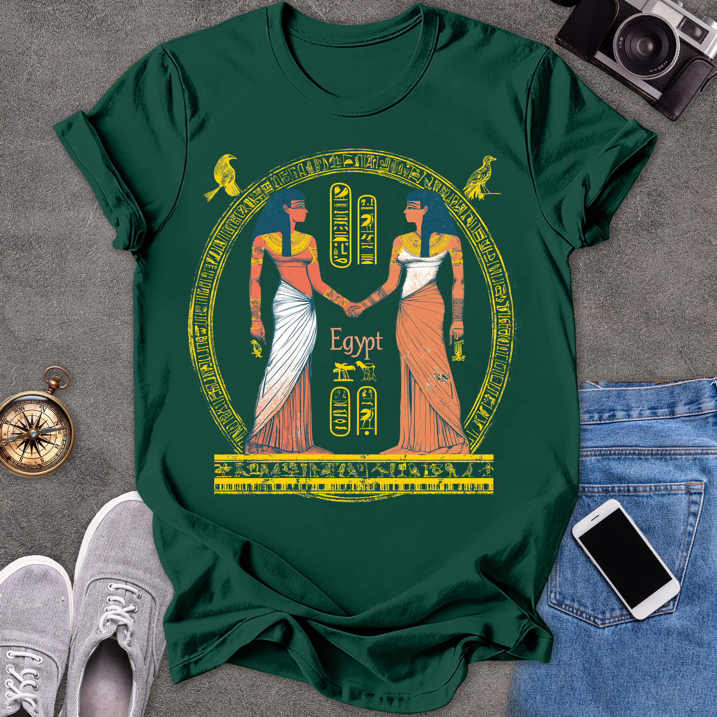 Egypt -Two Goddesses | Unisex Softstyle T-Shirt | Travel Lover Tee