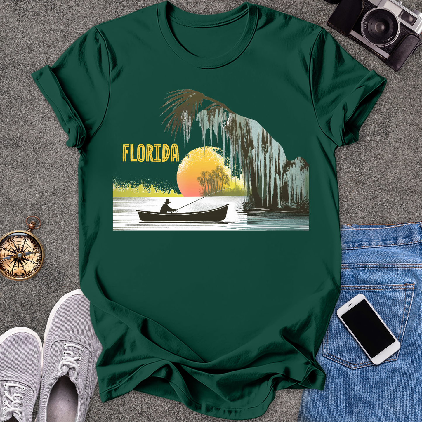 Florida - Fishing in the Everglades | Unisex Softstyle T-Shirt | Travel Lover Tee