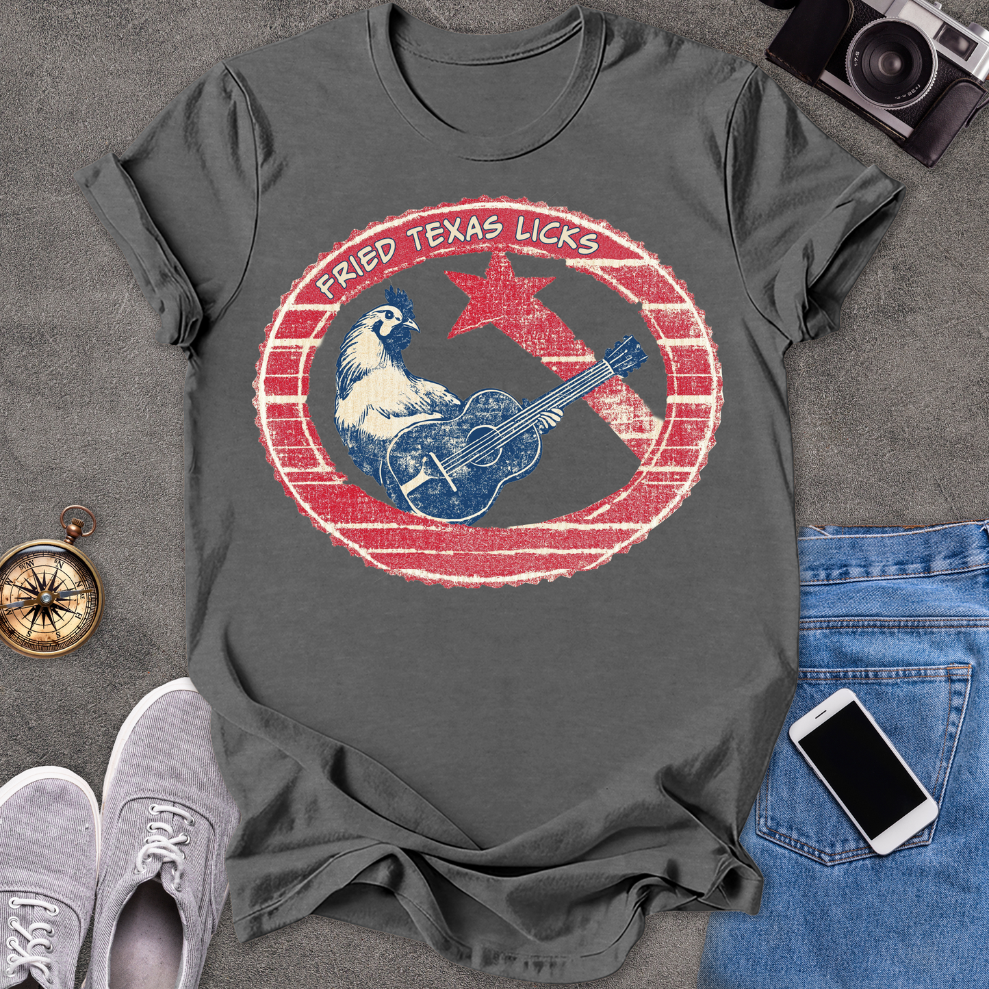 Fried Texas Licks | Unisex Softstyle T-Shirt | Fun and Casual Music Lover Tee