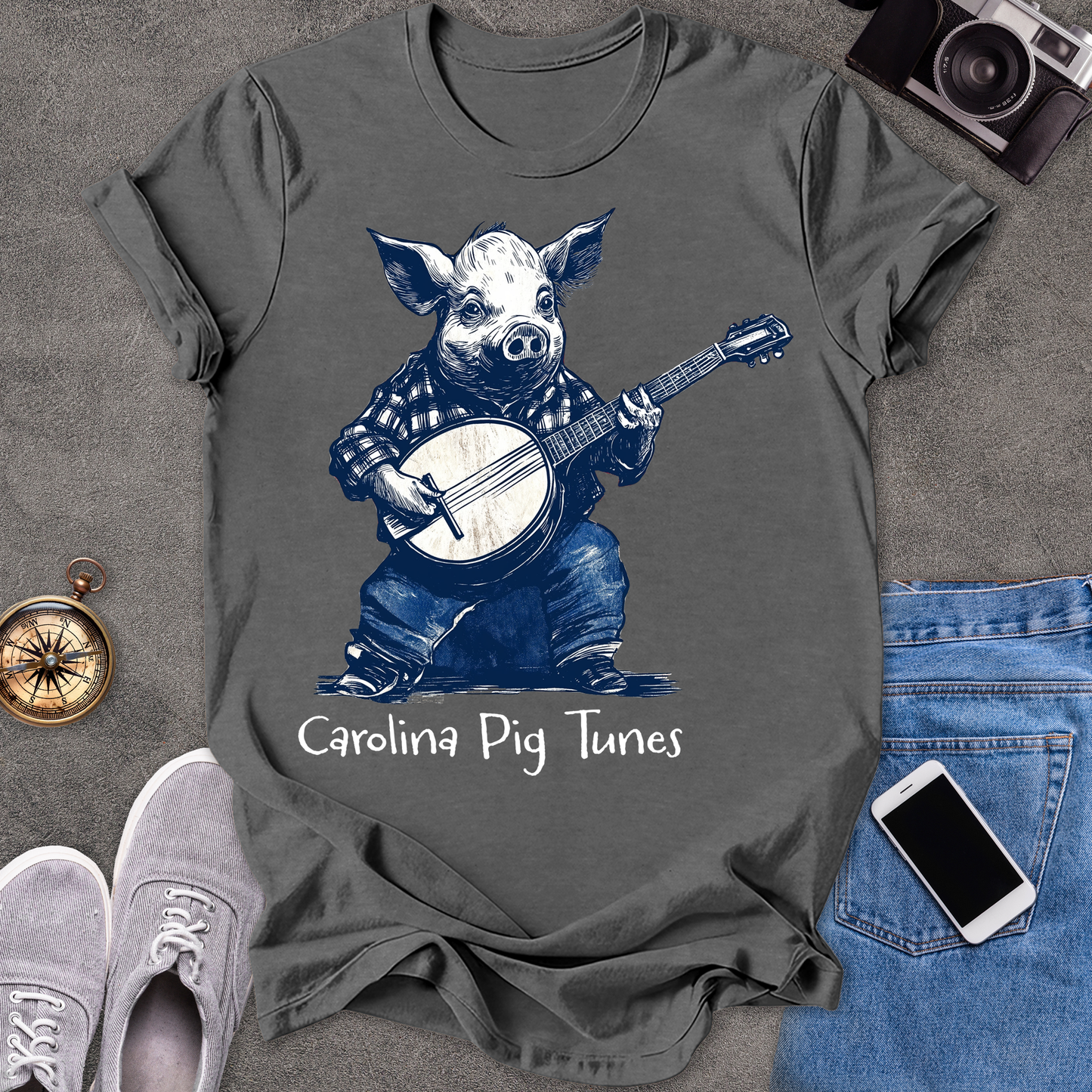 Carolina Pig Tunes | Unisex Softstyle T-Shirt | Fun and Casual Music Lover Tee