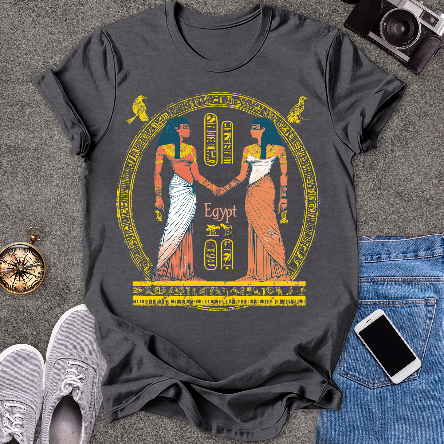 Egypt -Two Goddesses | Unisex Softstyle T-Shirt | Travel Lover Tee