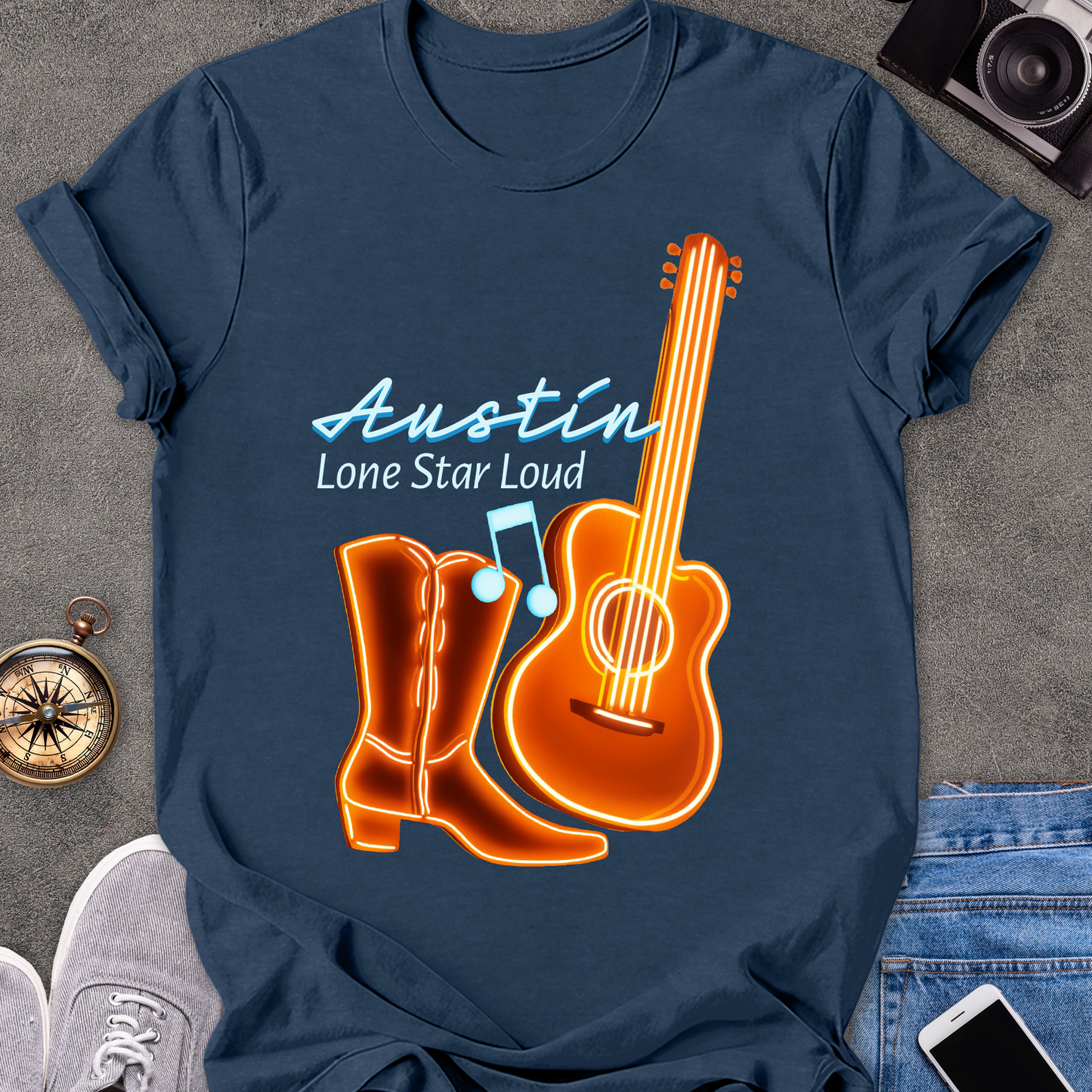 Austin - Lone Star Loud | Unisex Softstyle T-Shirt | Fun and Casual Music Lover Tee