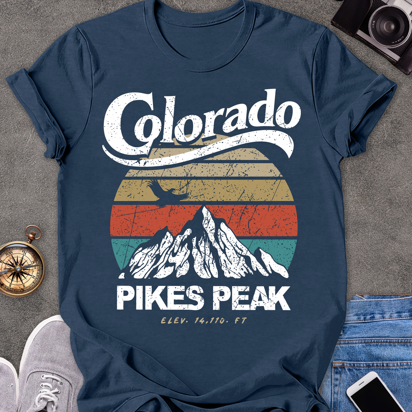 Colorado-Pikes Peak | Unisex Softstyle T-Shirt | Adventure Lover Tee