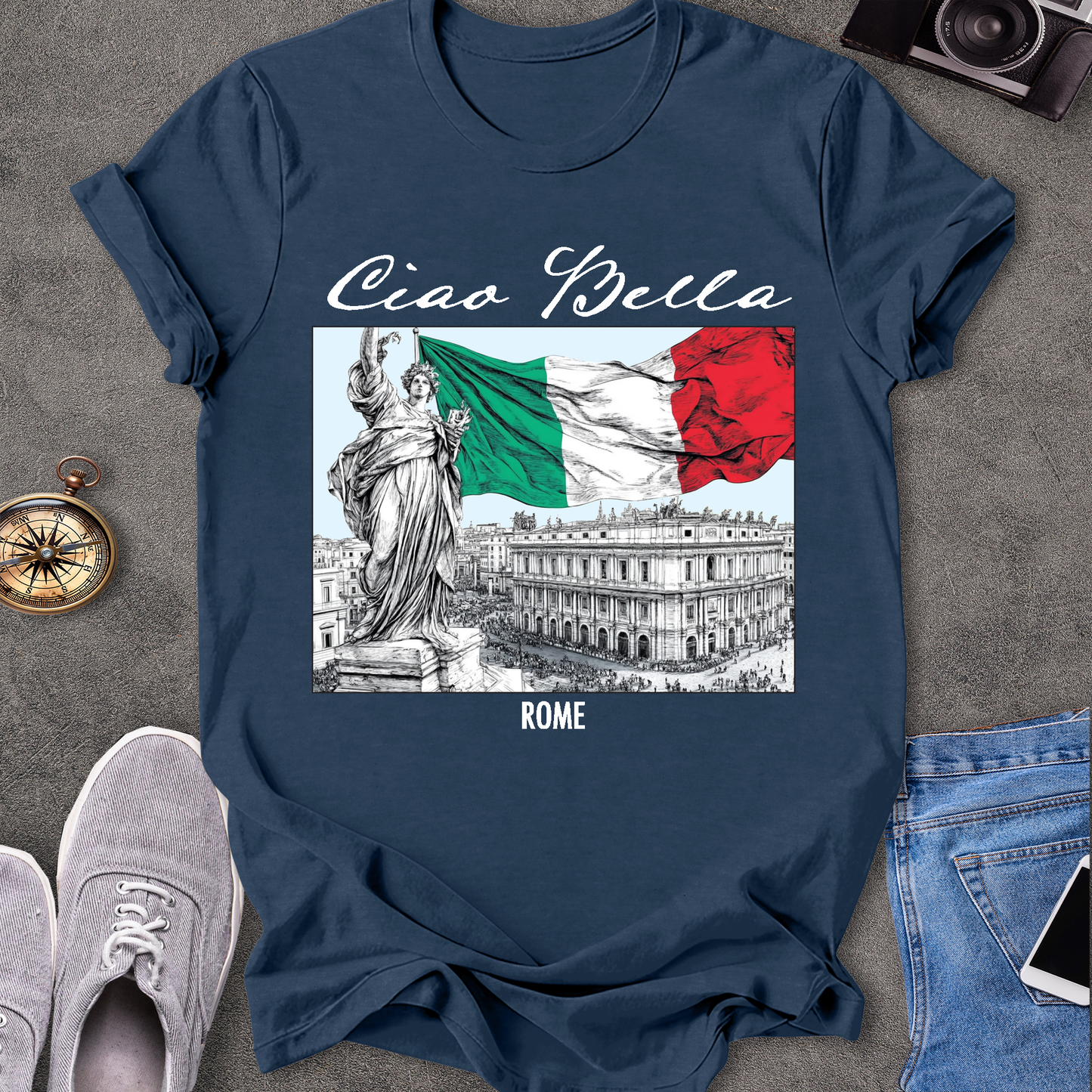 Ciao Bella - Rome Italian Flag T-Shirt