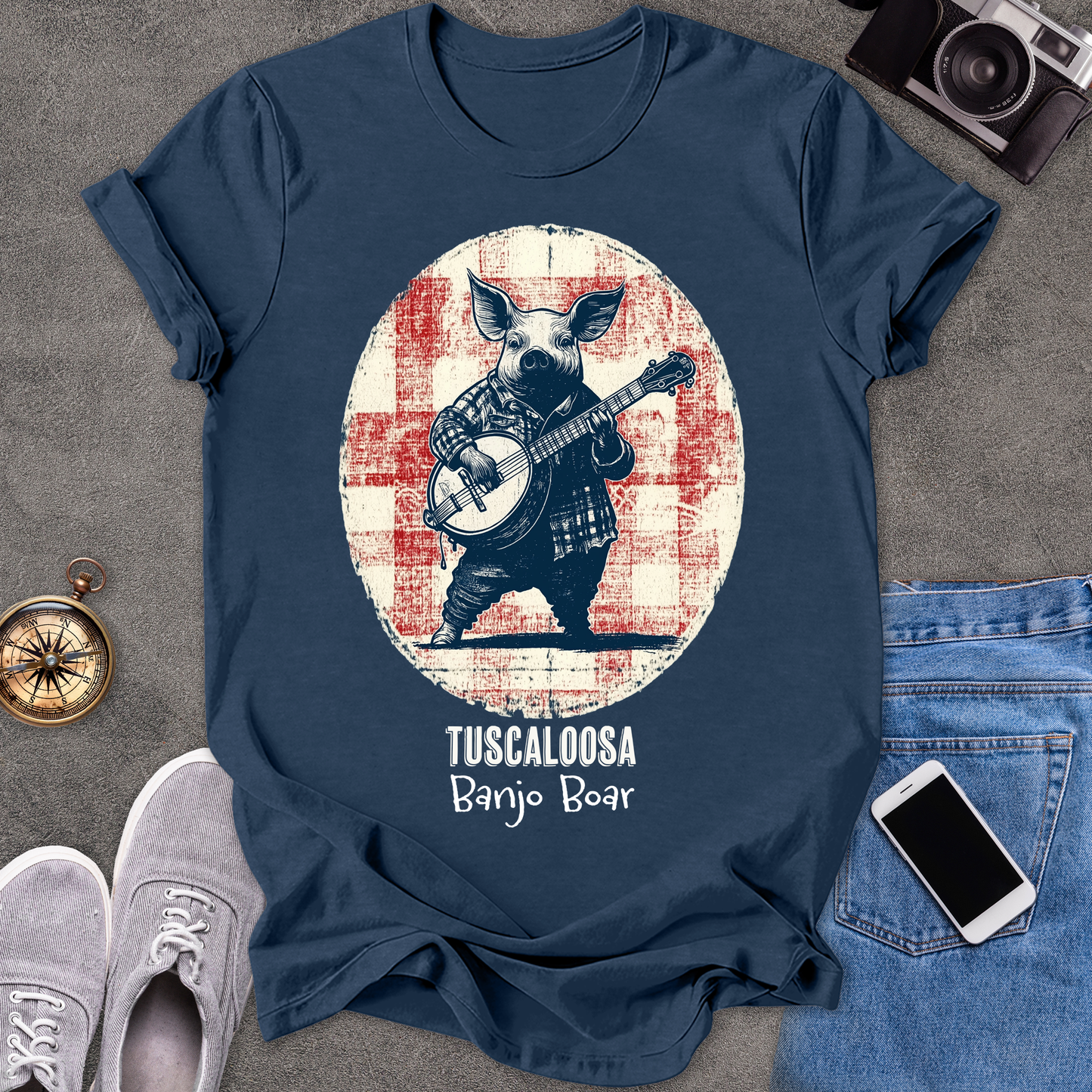 Tuscaloosa Banjo Boar | Unisex Softstyle T-Shirt | Fun and Casual Music Lover Tee