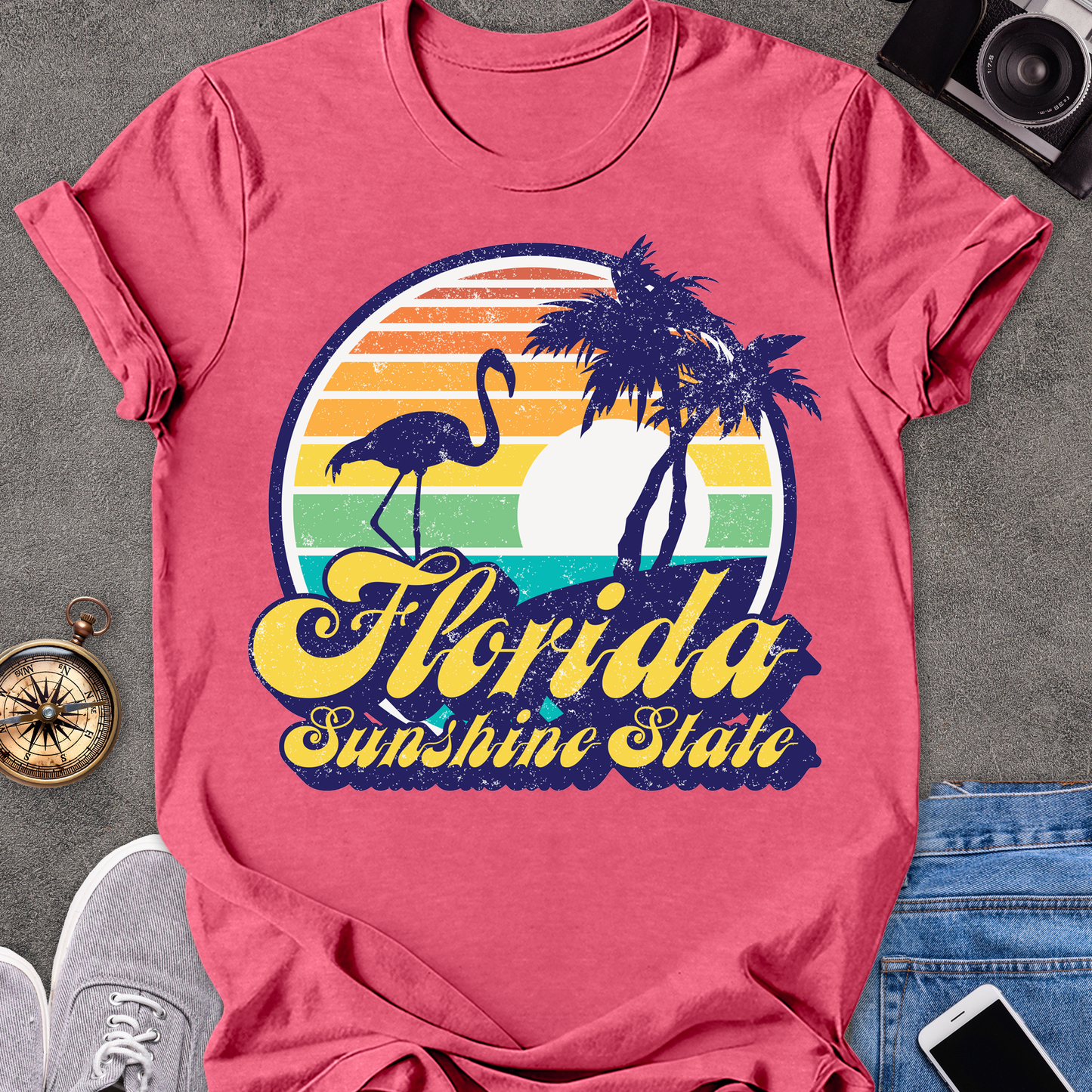 Florida Sunshine State | Unisex Softstyle T-Shirt | 1970's Retro Florida Tee