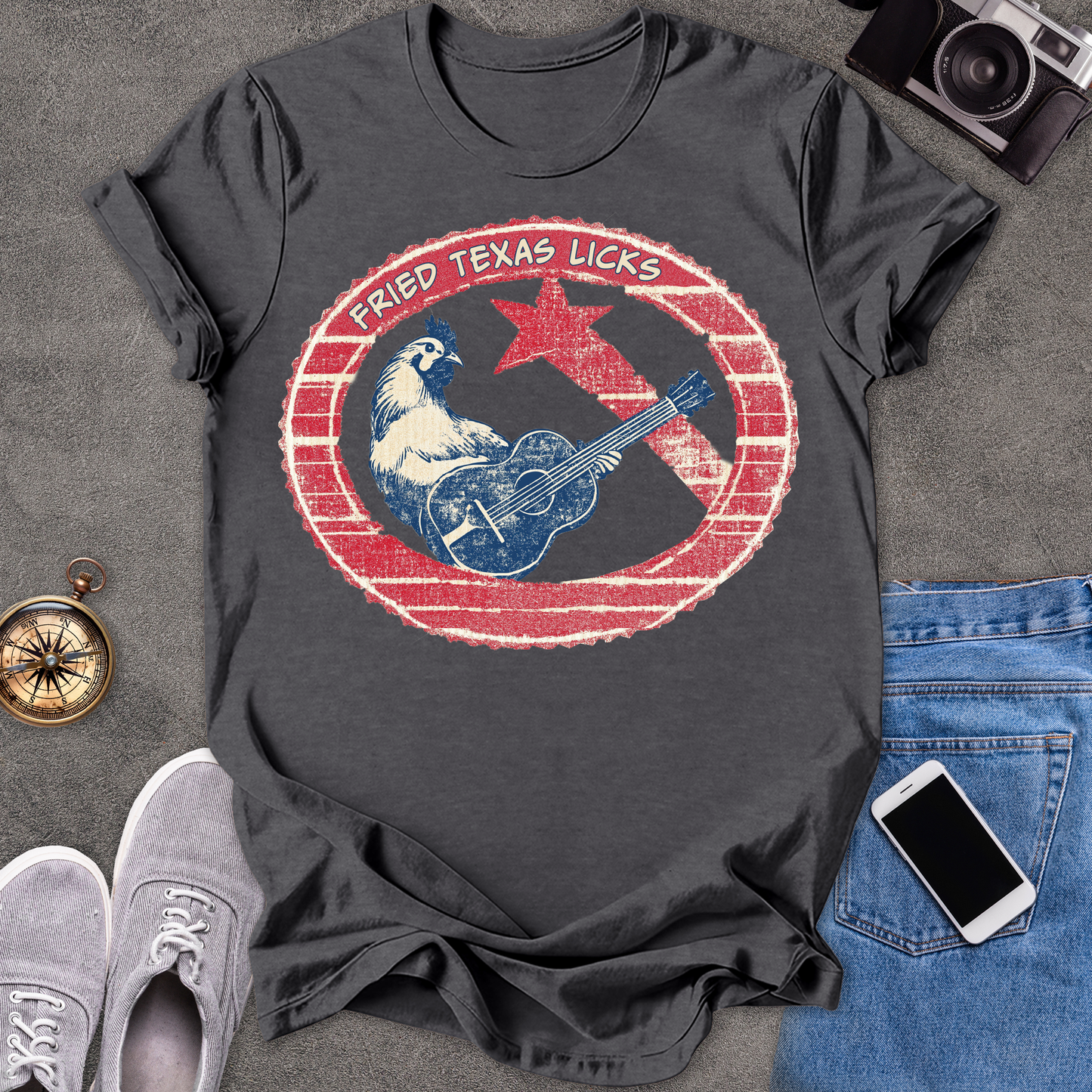 Fried Texas Licks | Unisex Softstyle T-Shirt | Fun and Casual Music Lover Tee
