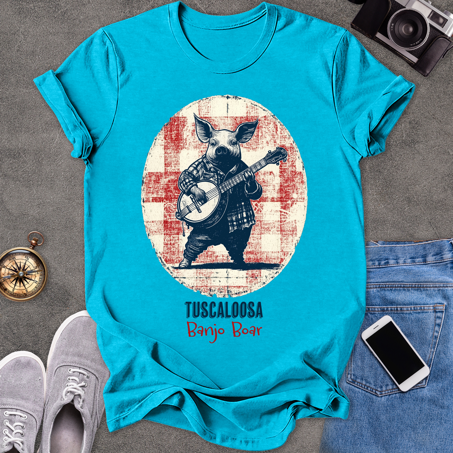 Tuscaloosa Banjo Boar | Unisex Softstyle T-Shirt | Fun and Casual Music Lover Tee