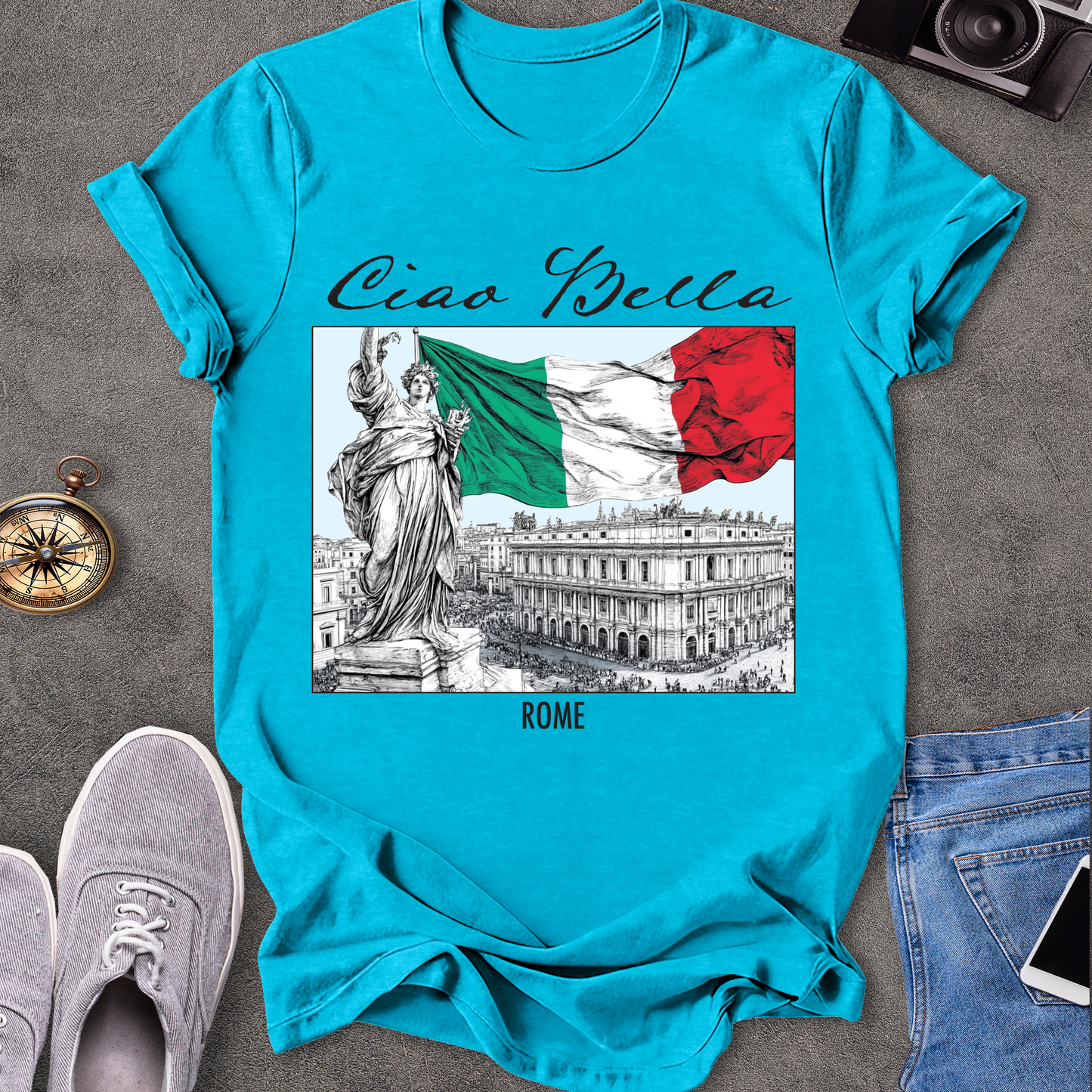Ciao Bella - Rome Italian Flag T-Shirt