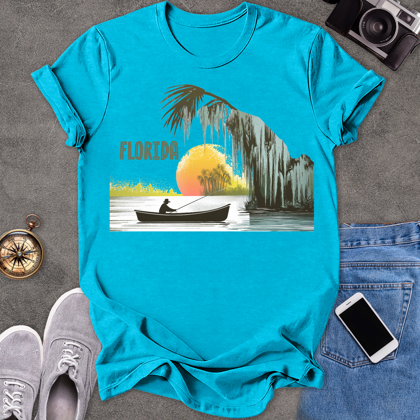 Florida - Fishing in the Everglades | Unisex Softstyle T-Shirt | Travel Lover Tee