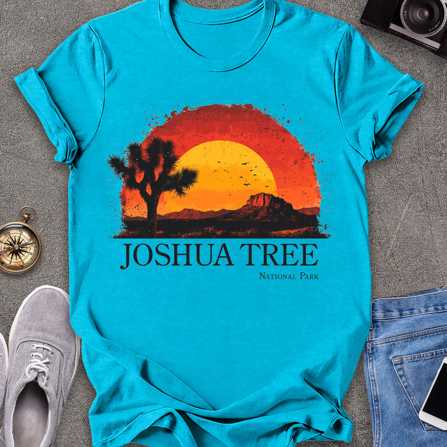 Joshua Tree-Joshua Tree National Park Half-Sunset T-Shirt