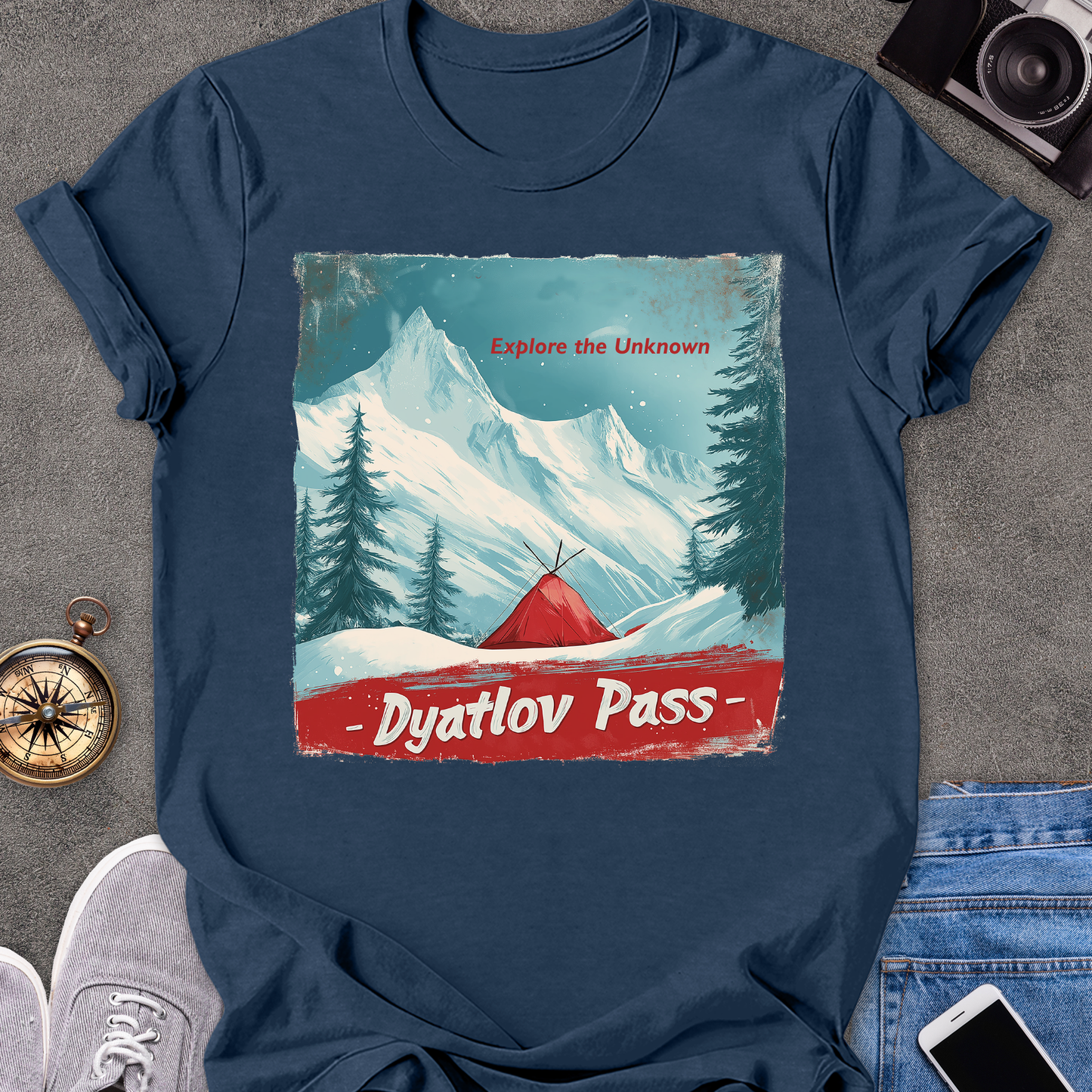 Dyatlov Pass - Explore the Unknown | Unisex Softstyle T-Shirt | Russia Hiking Travel Tee