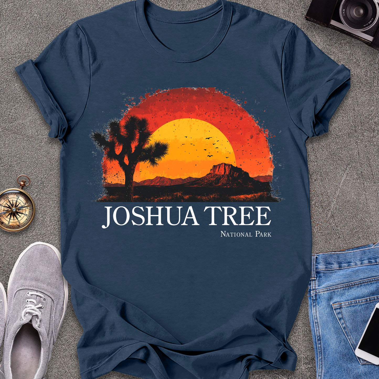 Joshua Tree-Joshua Tree National Park Half-Sunset T-Shirt