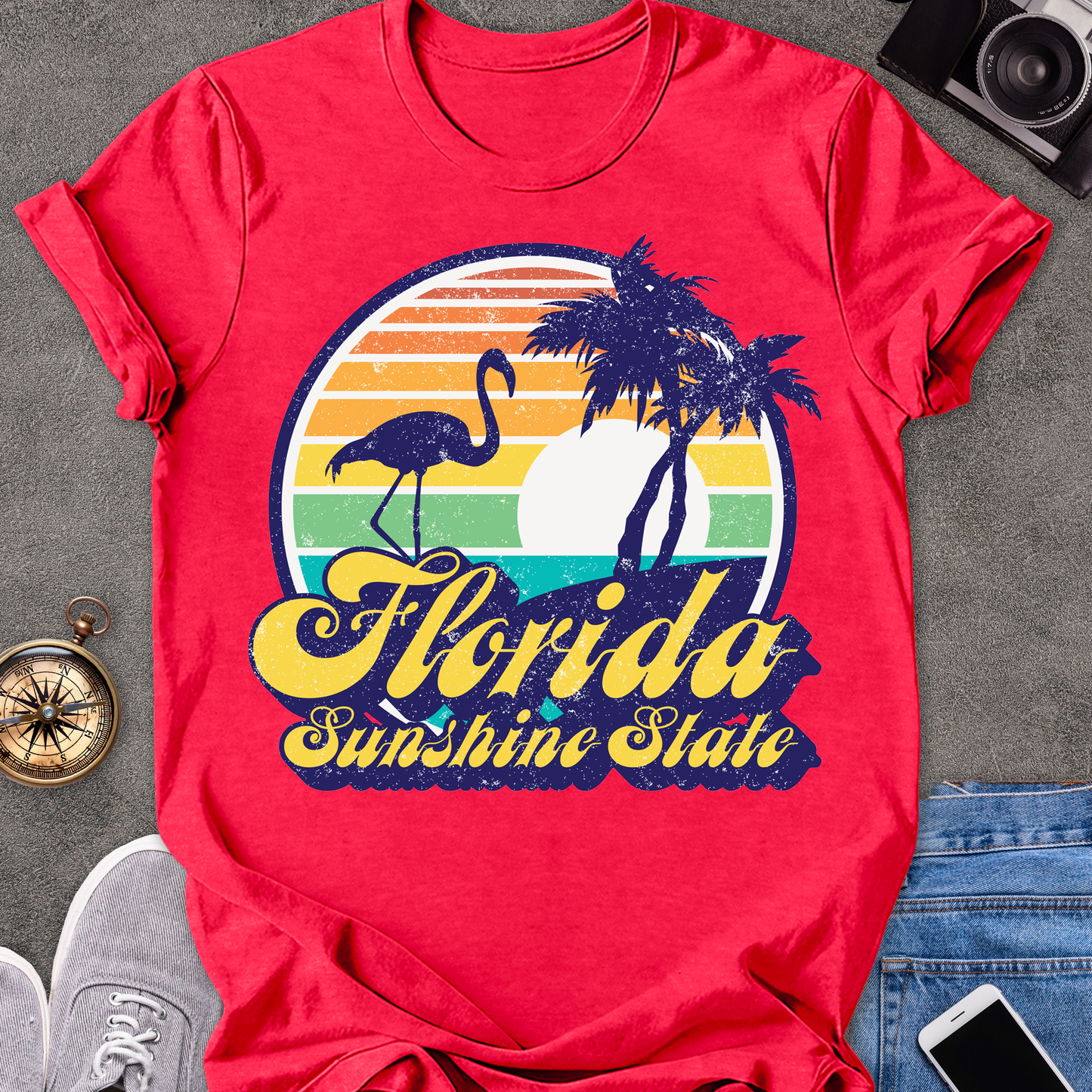 Florida Sunshine State | Unisex Softstyle T-Shirt | 1970's Retro Florida Tee