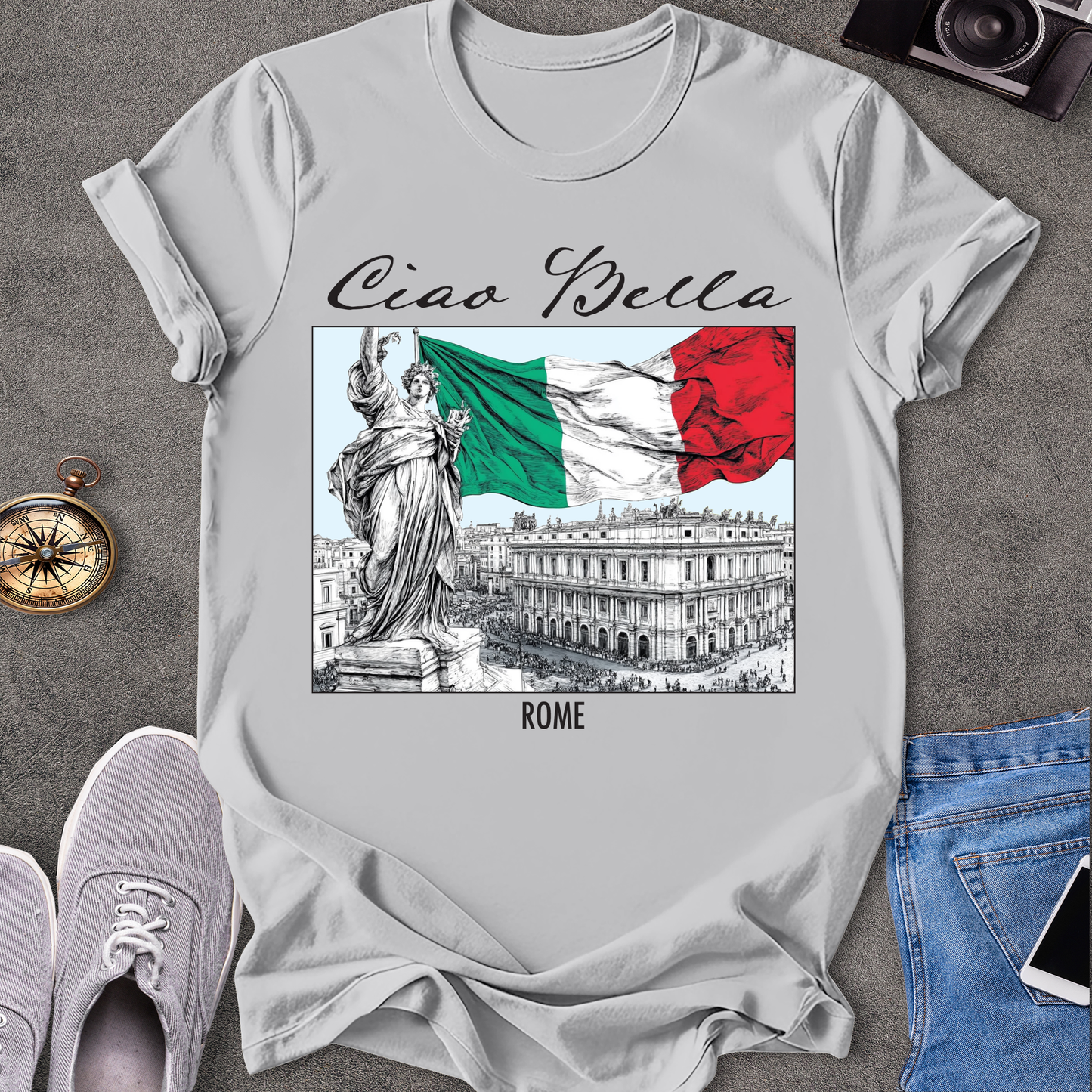 Ciao Bella - Rome Italian Flag T-Shirt