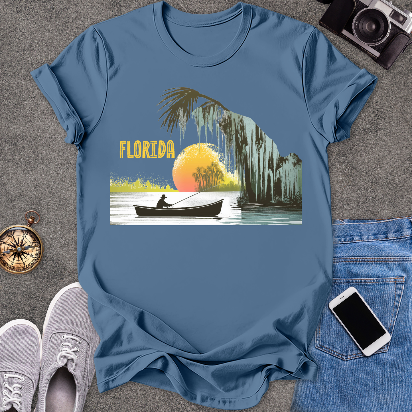 Florida - Fishing in the Everglades | Unisex Softstyle T-Shirt | Travel Lover Tee